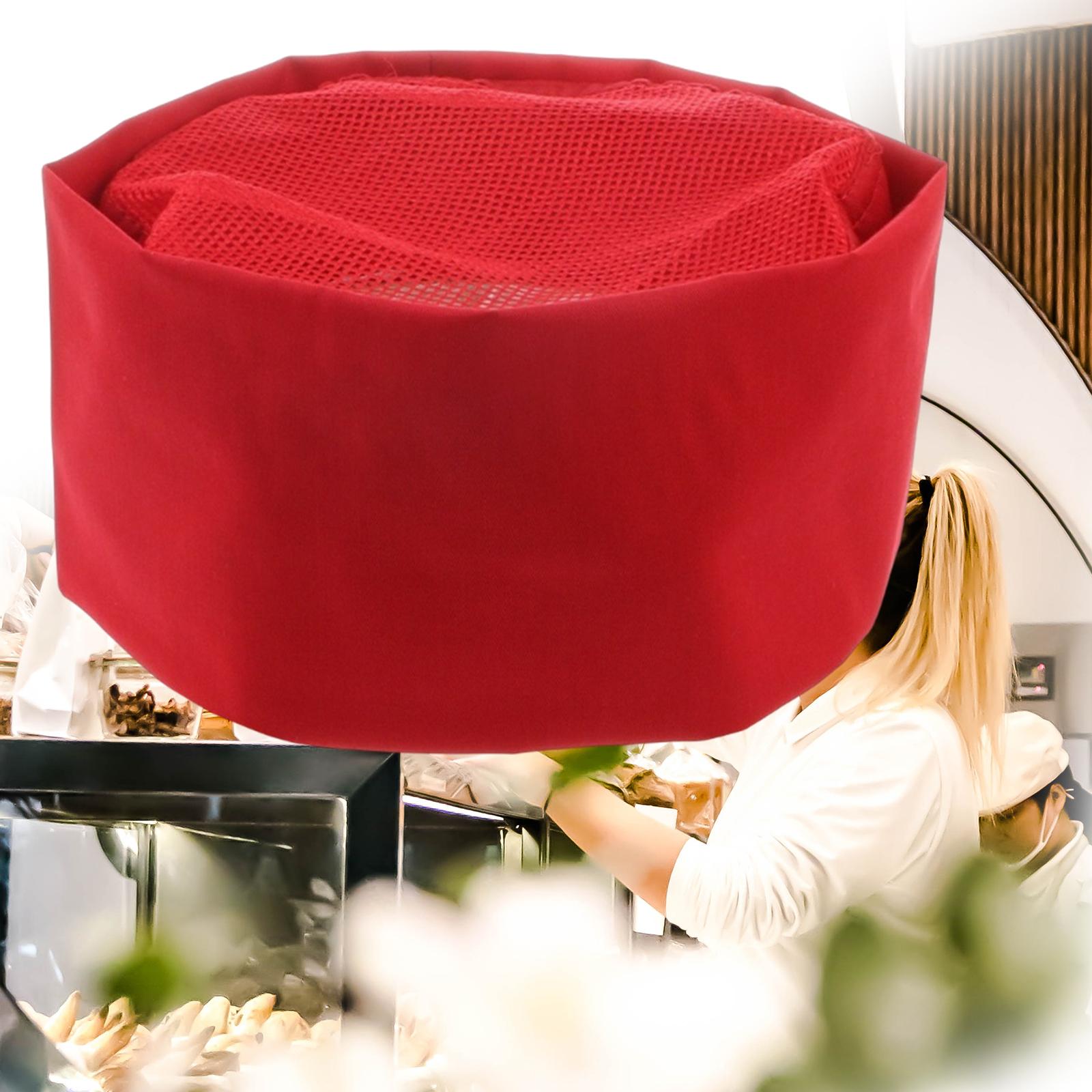 Japanese Cooking Hat Food Service Protective Hat for Restaurant Bakery Red