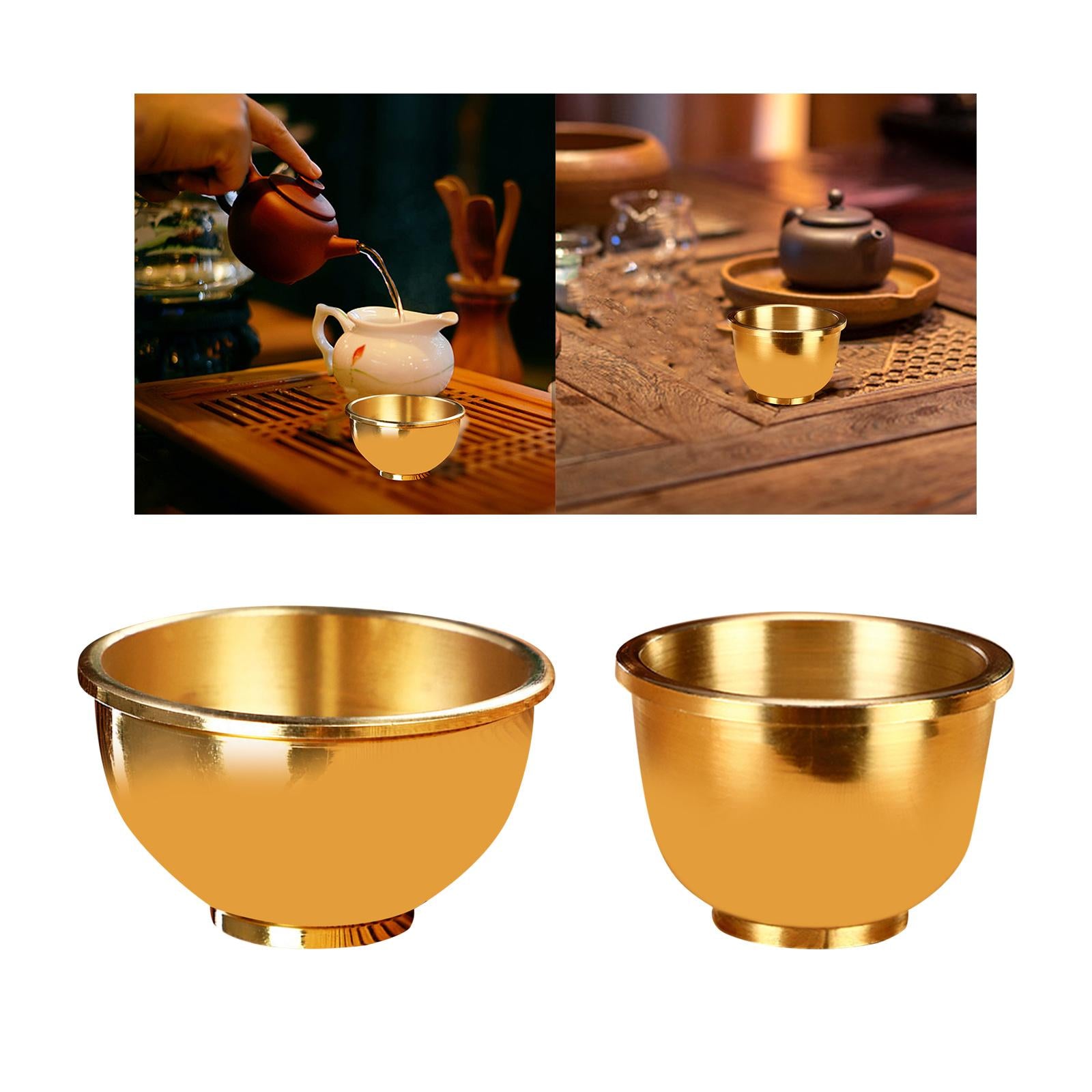 Brass Cup Buddha Cups Buddhism Water Cup Handmade for Desktop Household L