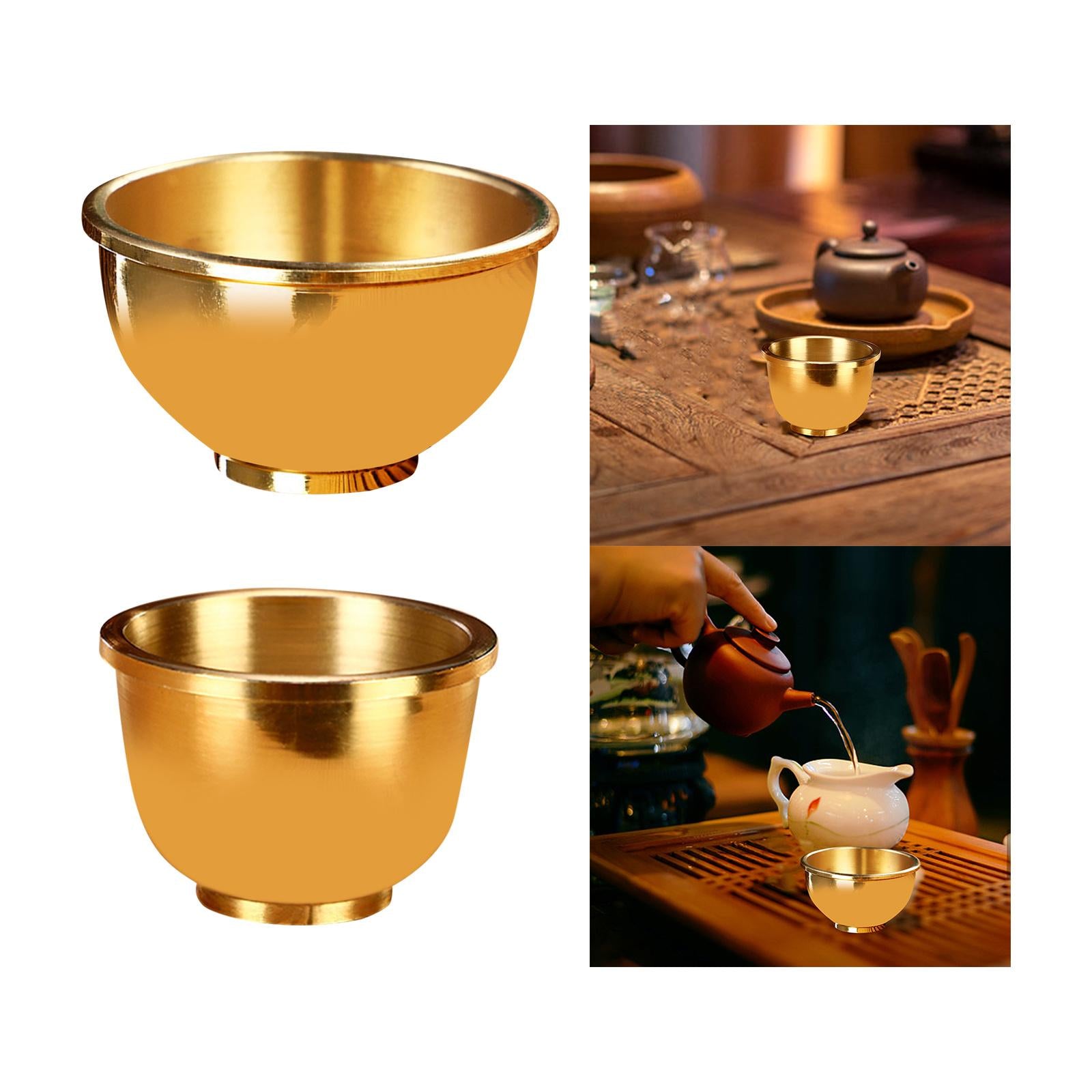 Brass Cup Buddha Cups Buddhism Water Cup Handmade for Desktop Household L