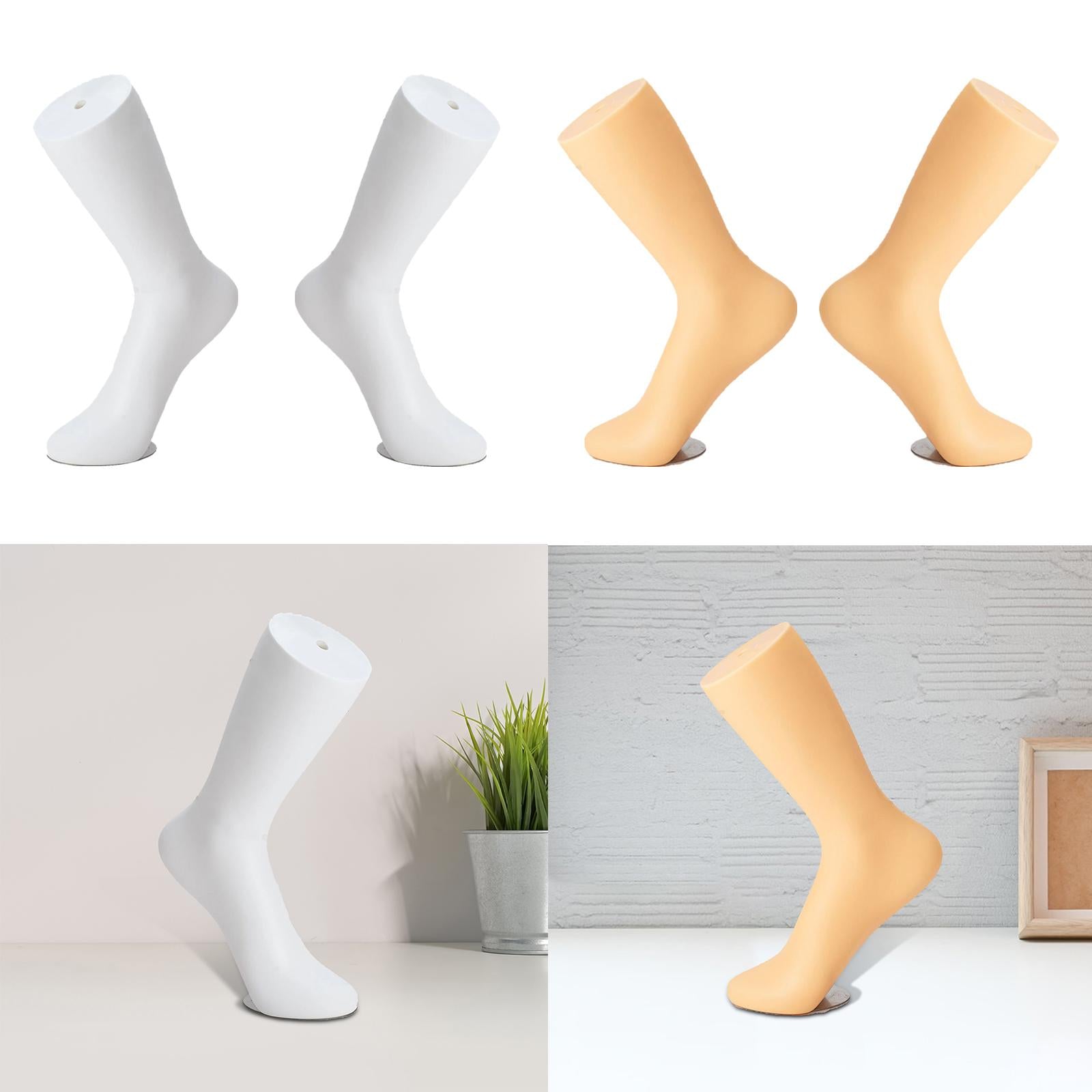 Mannequin Adult Feet Female Lifelike Standing for Chain Ankle Sandals Socks Right Foot White
