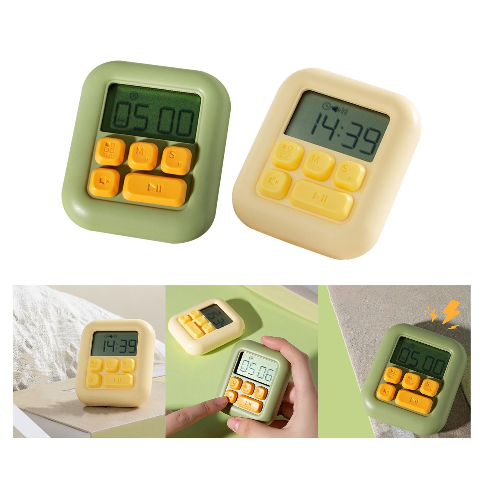 Digital Kitchen Timer Electronic with Stand Durable for Sports Games Office Yellow