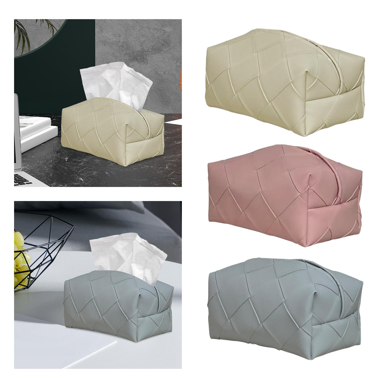 Freestanding Tissue Cover Tissue Paper Holder for Dining Table Bedroom Decor Beige