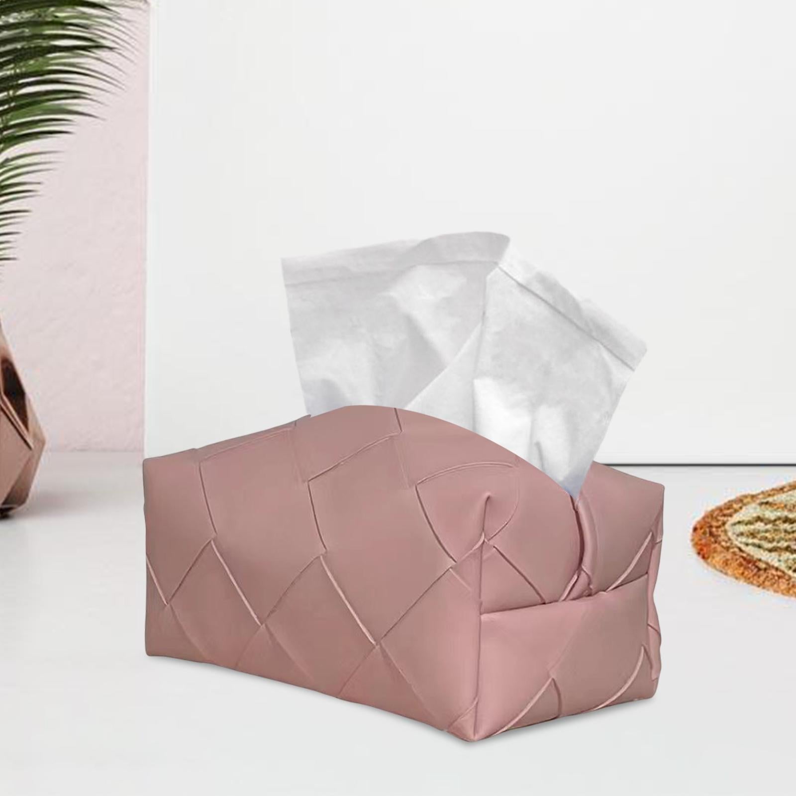 Freestanding Tissue Cover Tissue Paper Holder for Dining Table Bedroom Decor Pink
