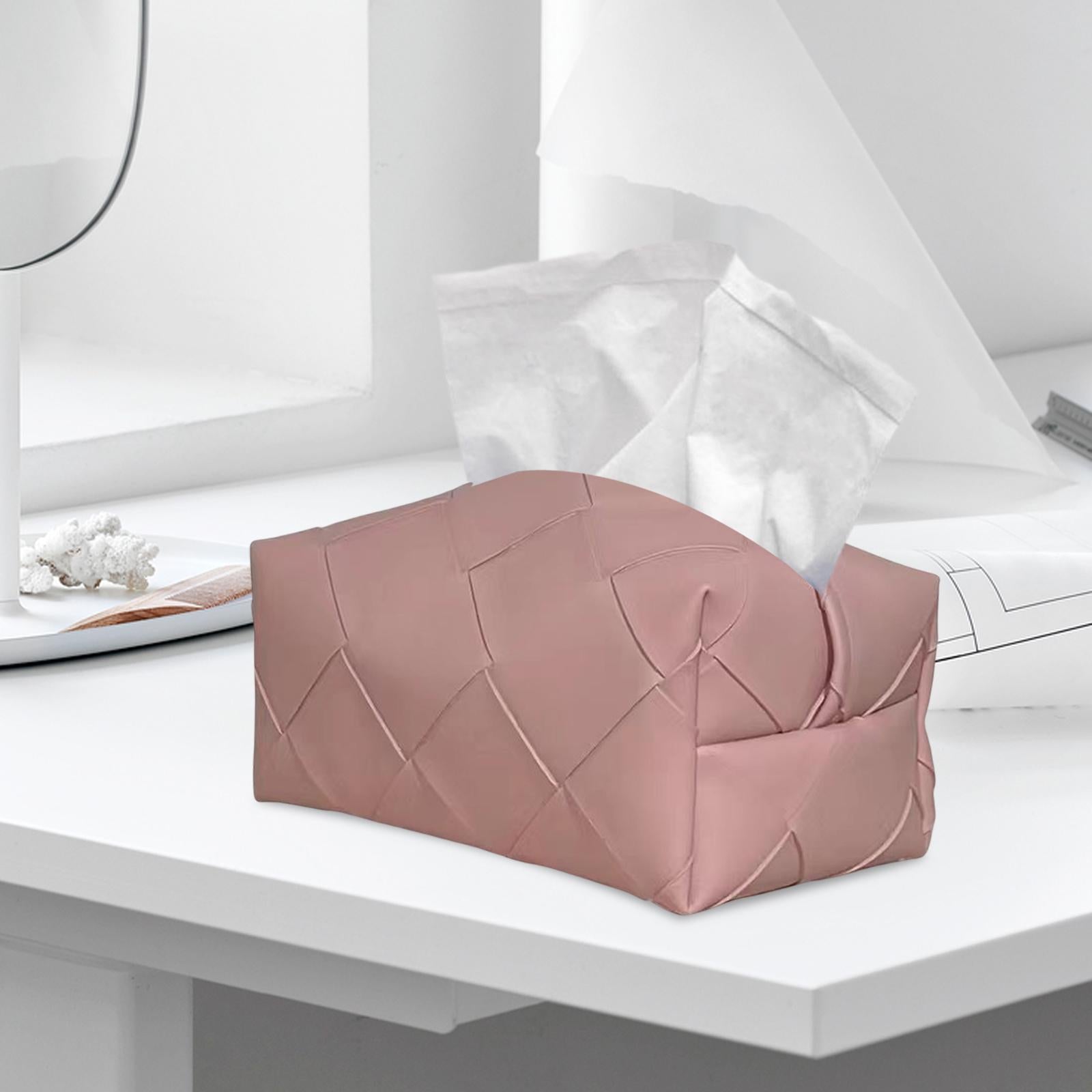 Freestanding Tissue Cover Tissue Paper Holder for Dining Table Bedroom Decor Pink