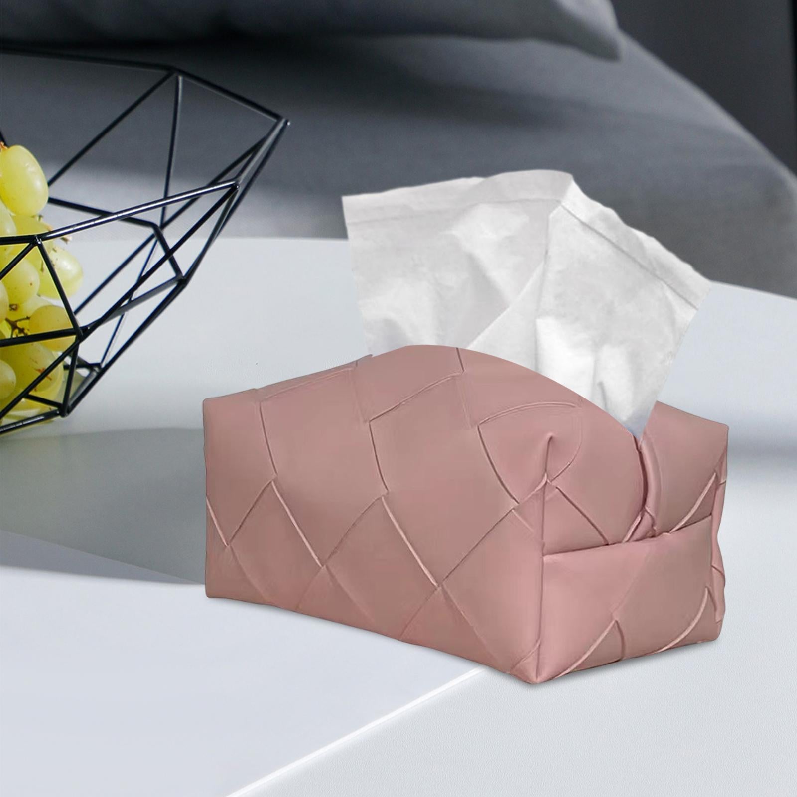 Freestanding Tissue Cover Tissue Paper Holder for Dining Table Bedroom Decor Pink