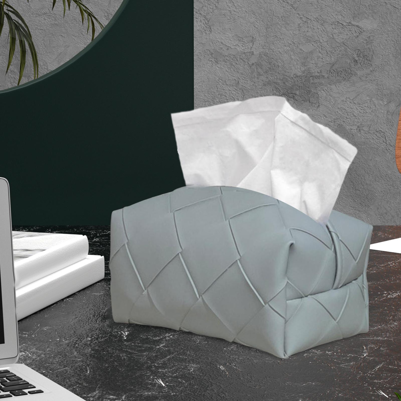 Freestanding Tissue Cover Tissue Paper Holder for Dining Table Bedroom Decor Gray