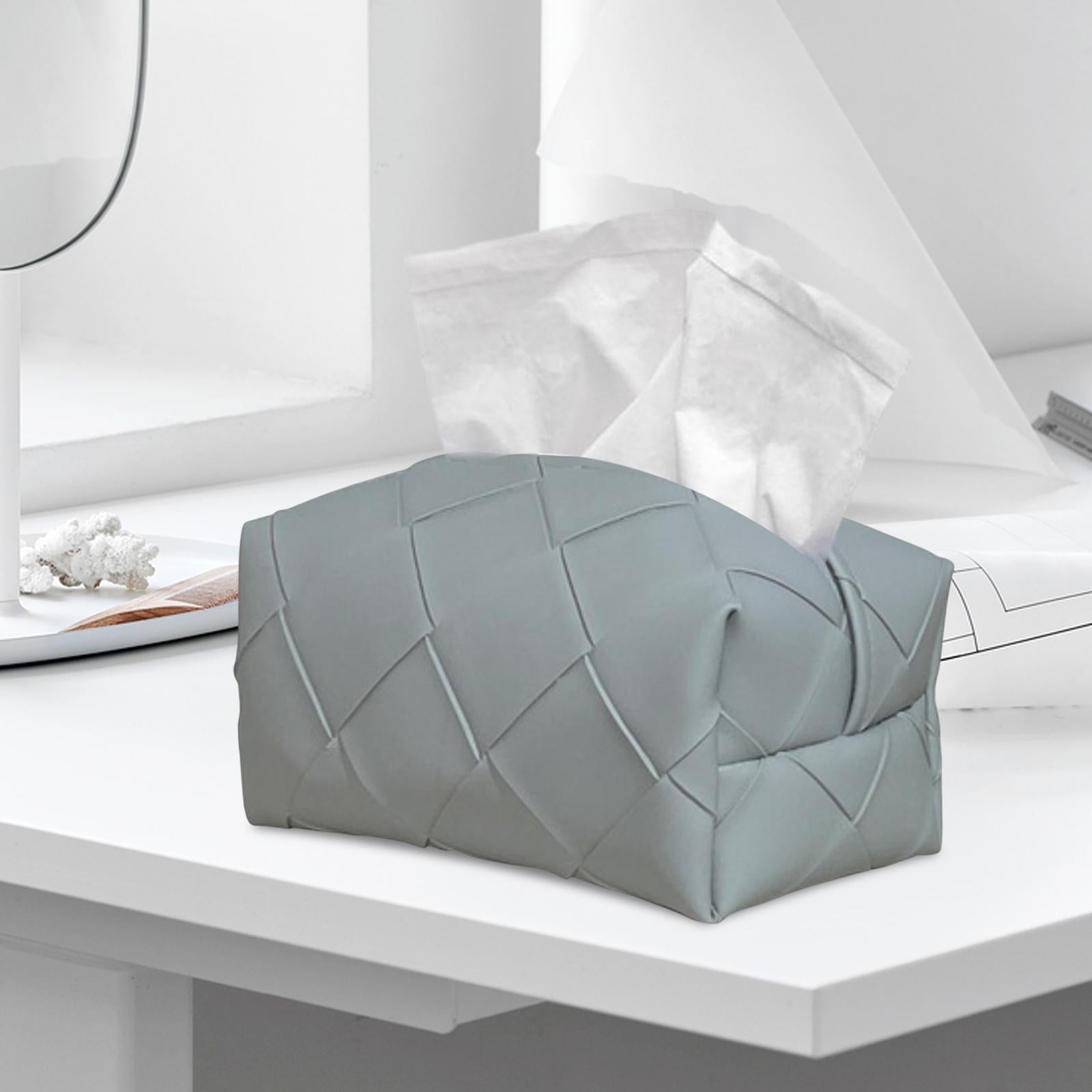 Freestanding Tissue Cover Tissue Paper Holder for Dining Table Bedroom Decor Gray