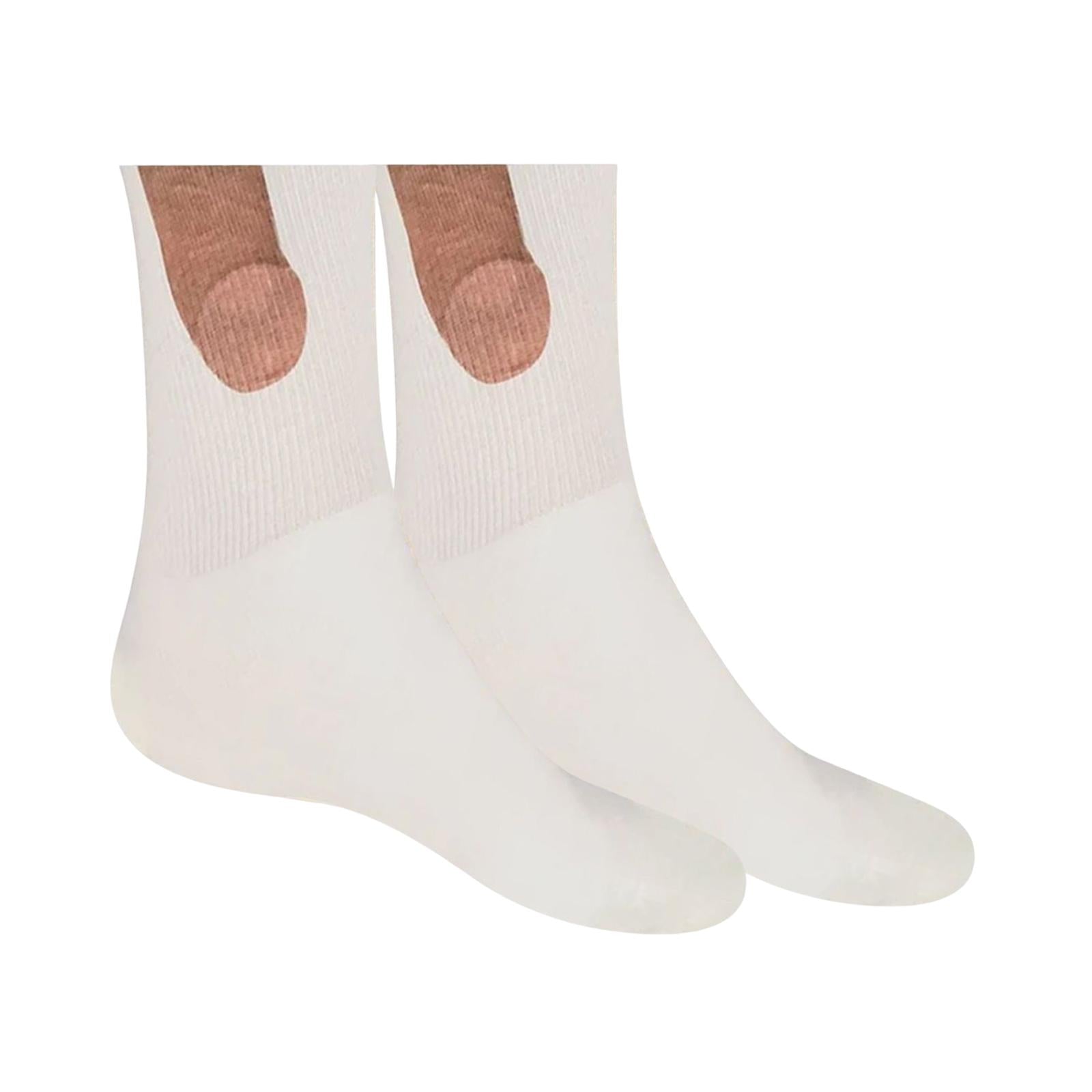 Sock Cycling Sock Casual Socks Soft Funny Men and Women for Women Men Couple 46cm White