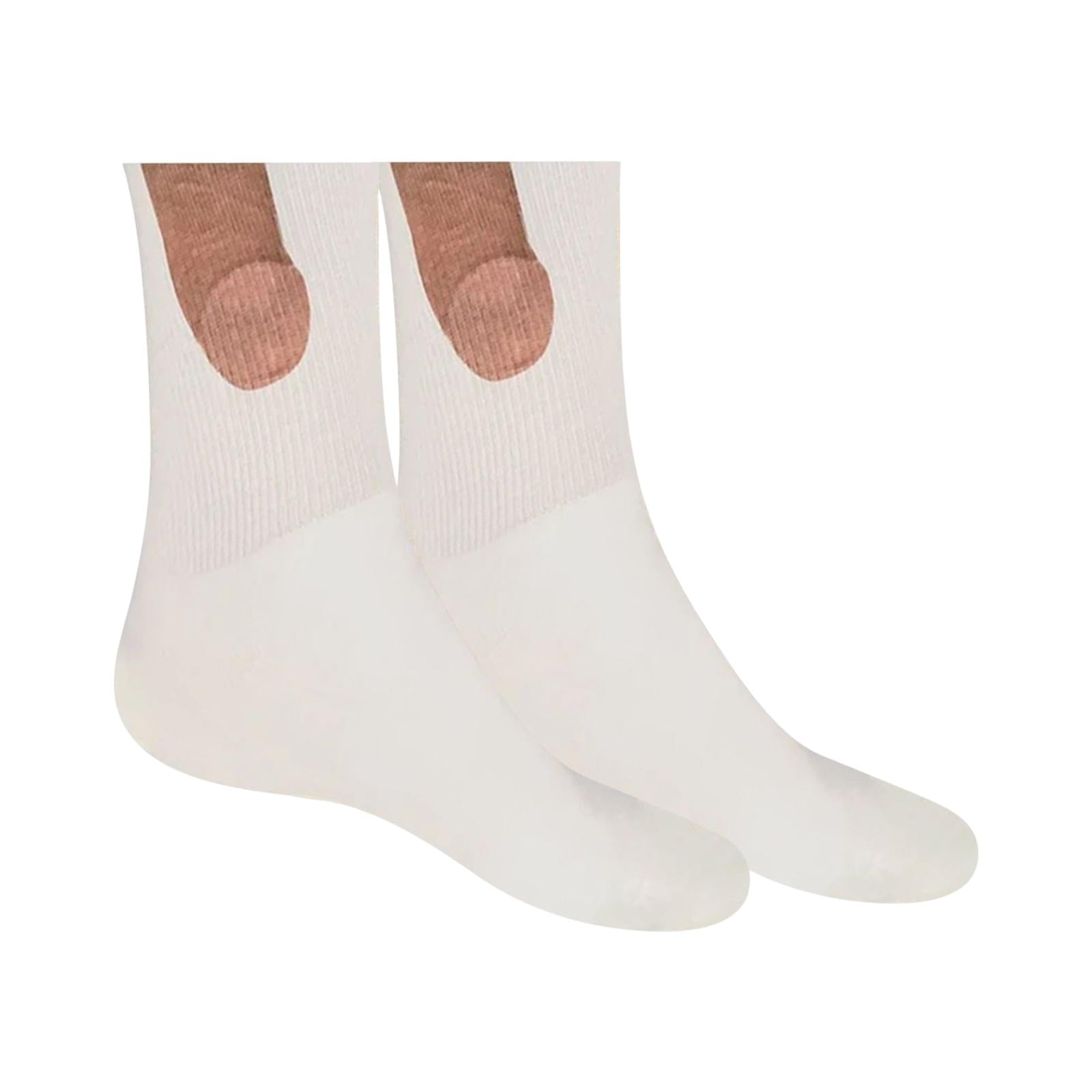 Sock Cycling Sock Casual Socks Soft Funny Men and Women for Women Men Couple 46cm White