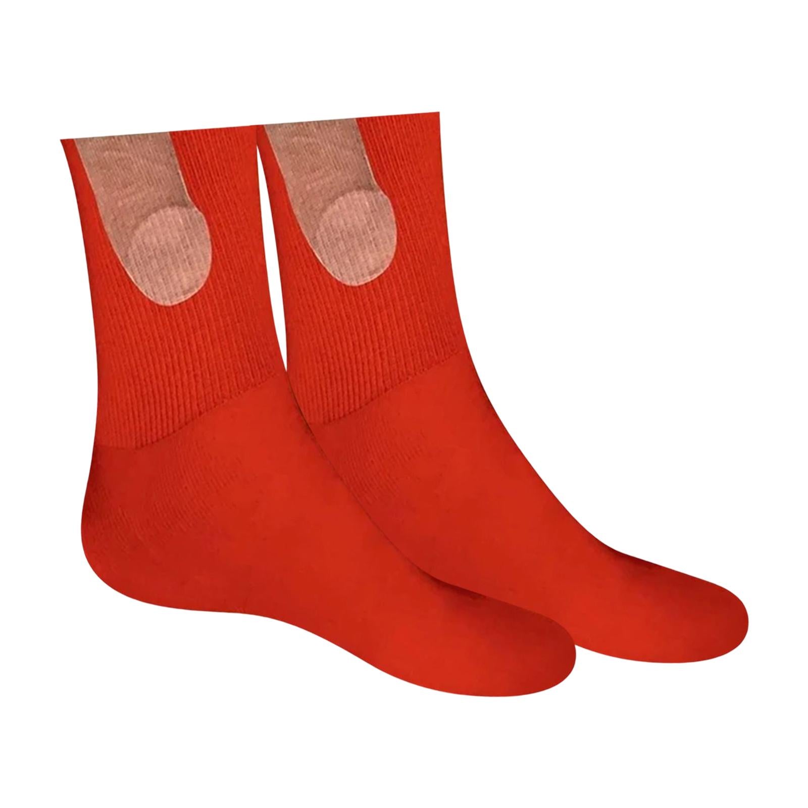 Sock Cycling Sock Casual Socks Soft Funny Men and Women for Women Men Couple 46cm Red