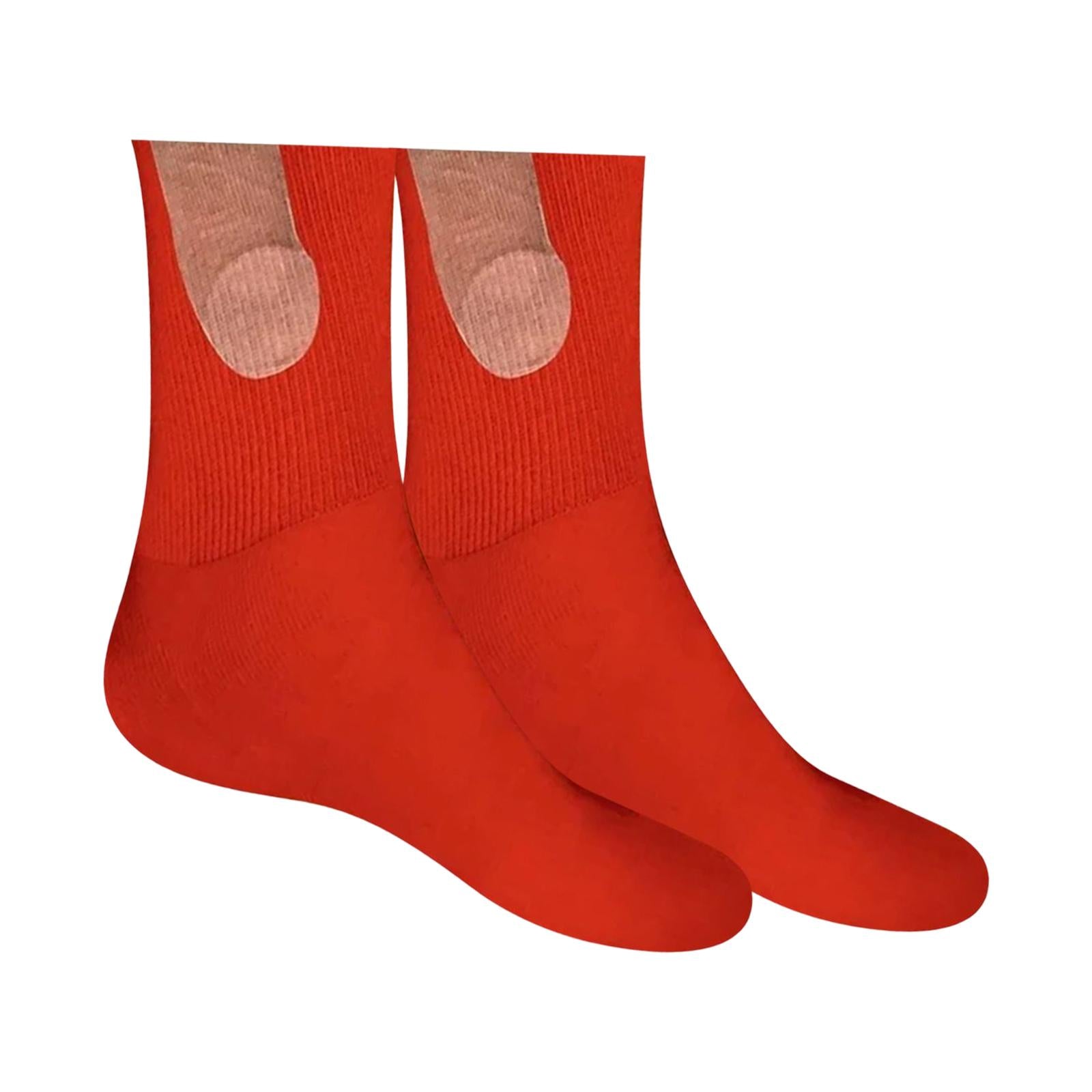 Sock Cycling Sock Casual Socks Soft Funny Men and Women for Women Men Couple 46cm Red