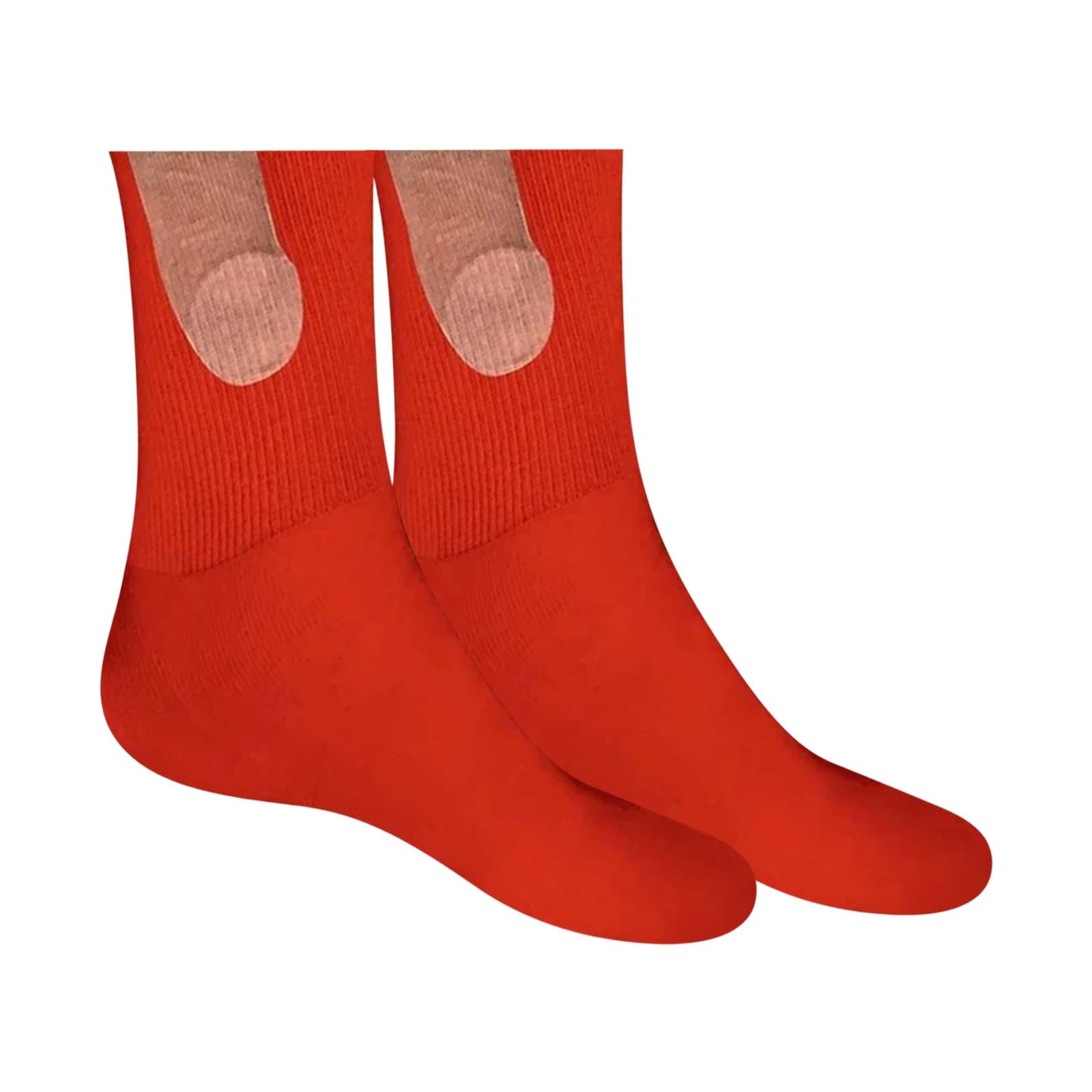 Sock Cycling Sock Casual Socks Soft Funny Men and Women for Women Men Couple 46cm Red