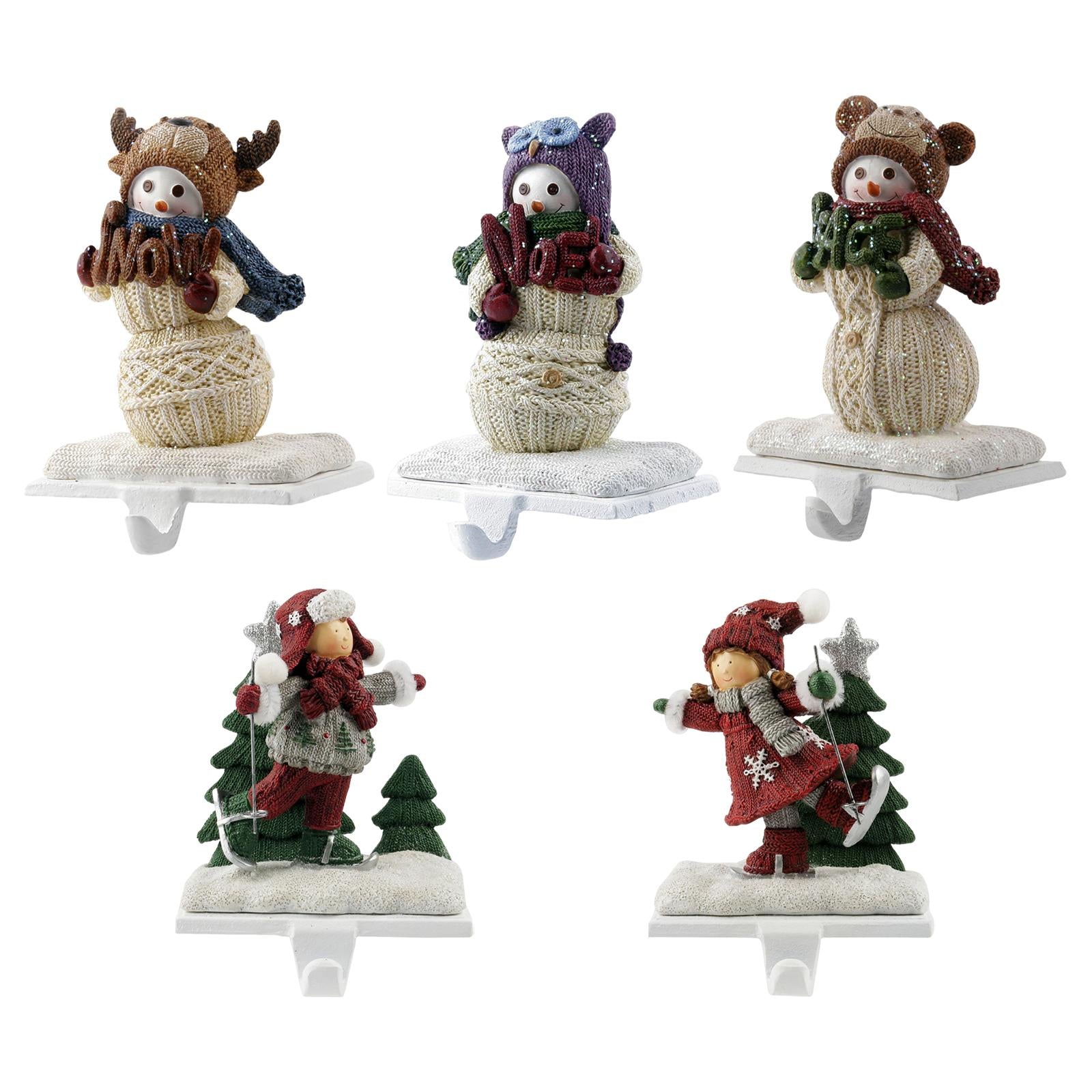 Christmas Snowman Sock Hook Scene Layout Accessories for Bedroom Bookshelf A