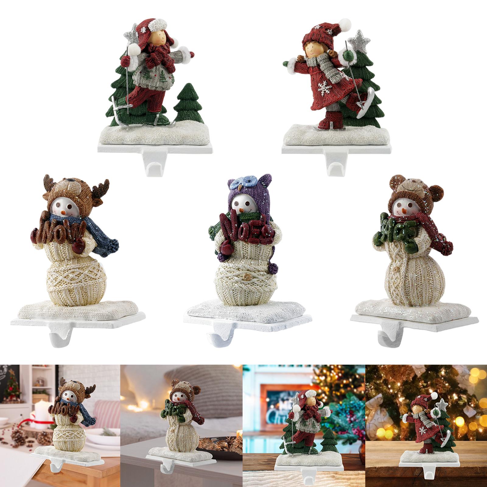 Christmas Snowman Sock Hook Scene Layout Accessories for Bedroom Bookshelf A