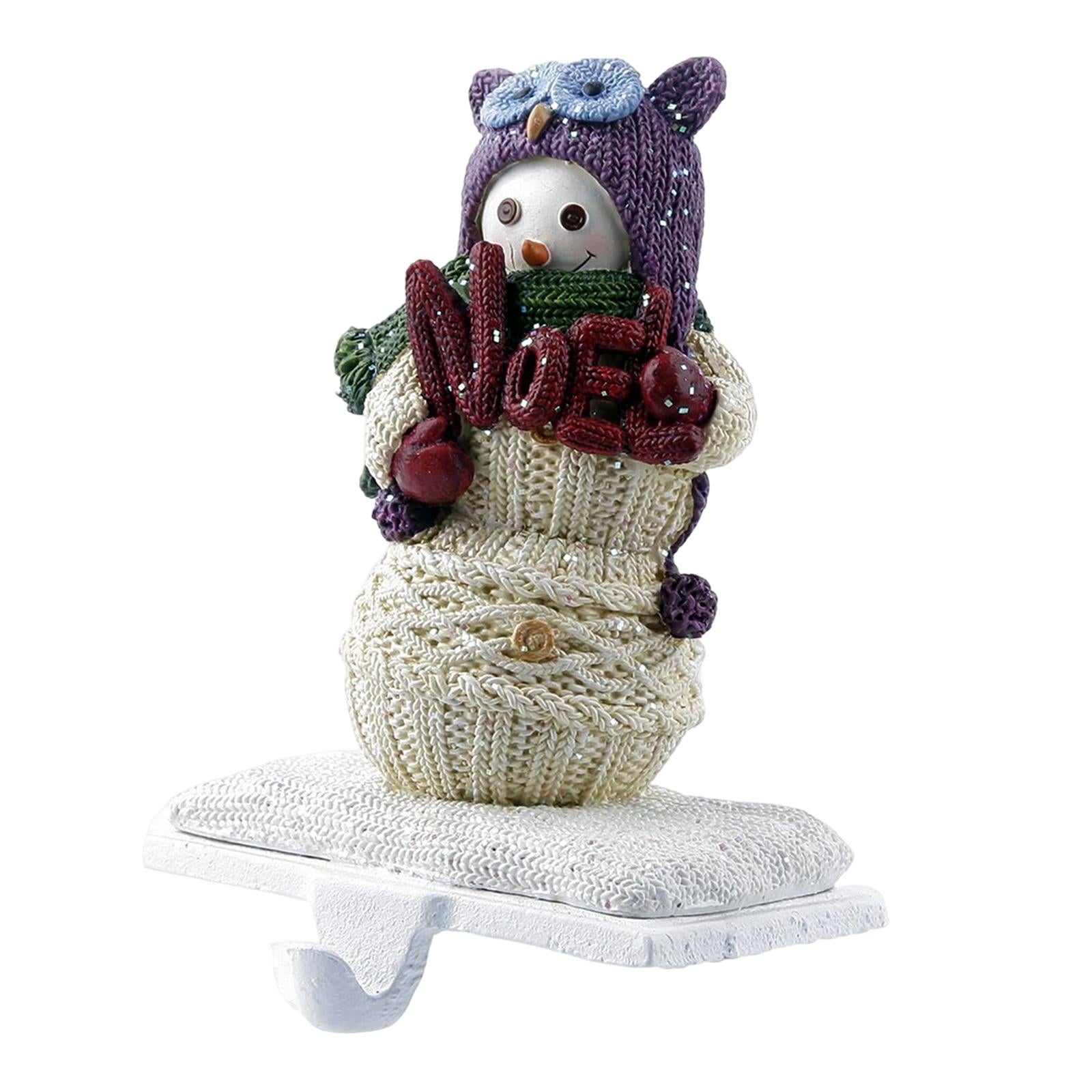 Christmas Snowman Sock Hook Scene Layout Accessories for Bedroom Bookshelf B