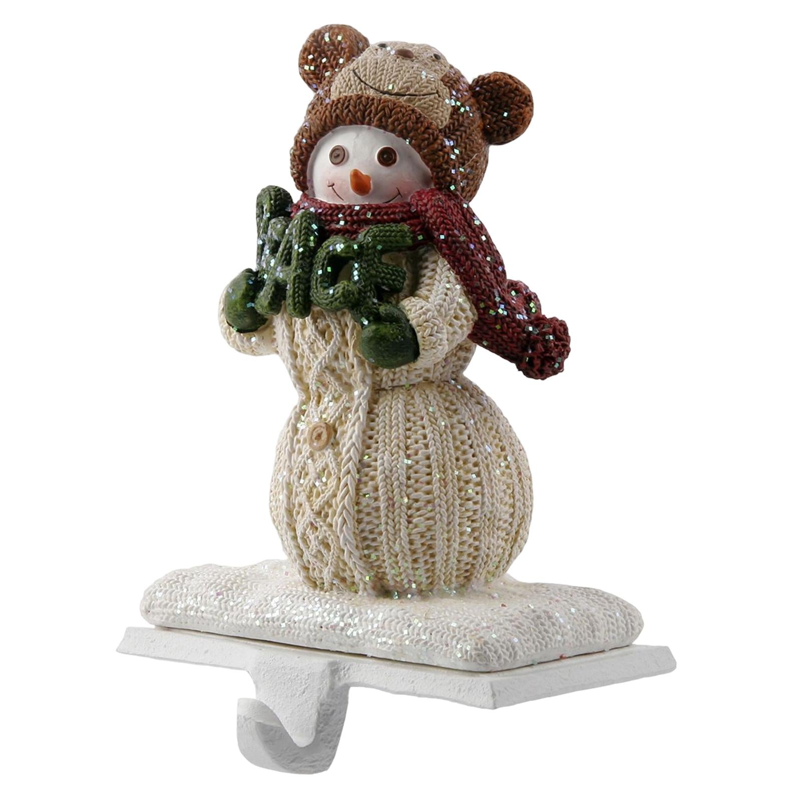 Christmas Snowman Sock Hook Scene Layout Accessories for Bedroom Bookshelf C