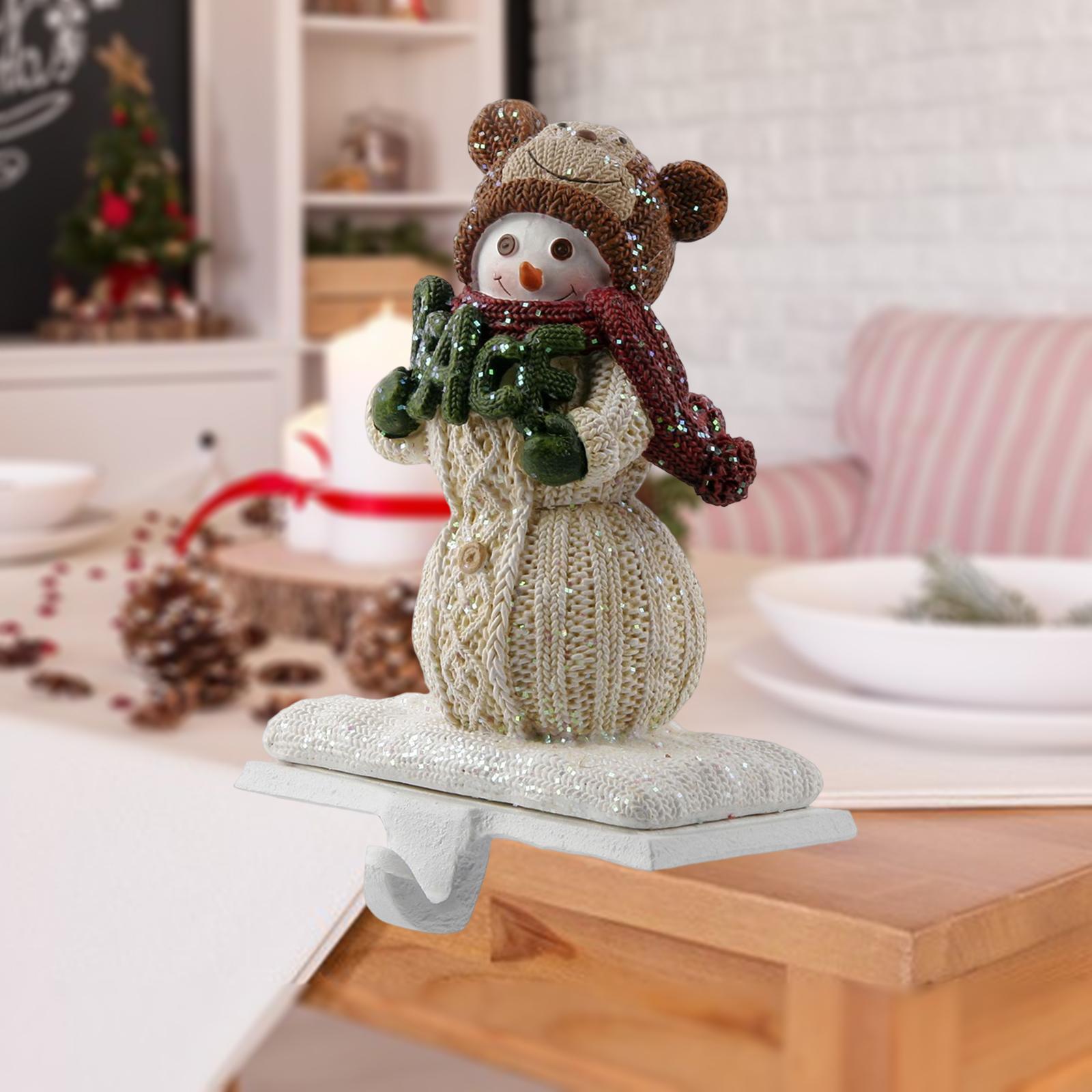 Christmas Snowman Sock Hook Scene Layout Accessories for Bedroom Bookshelf C