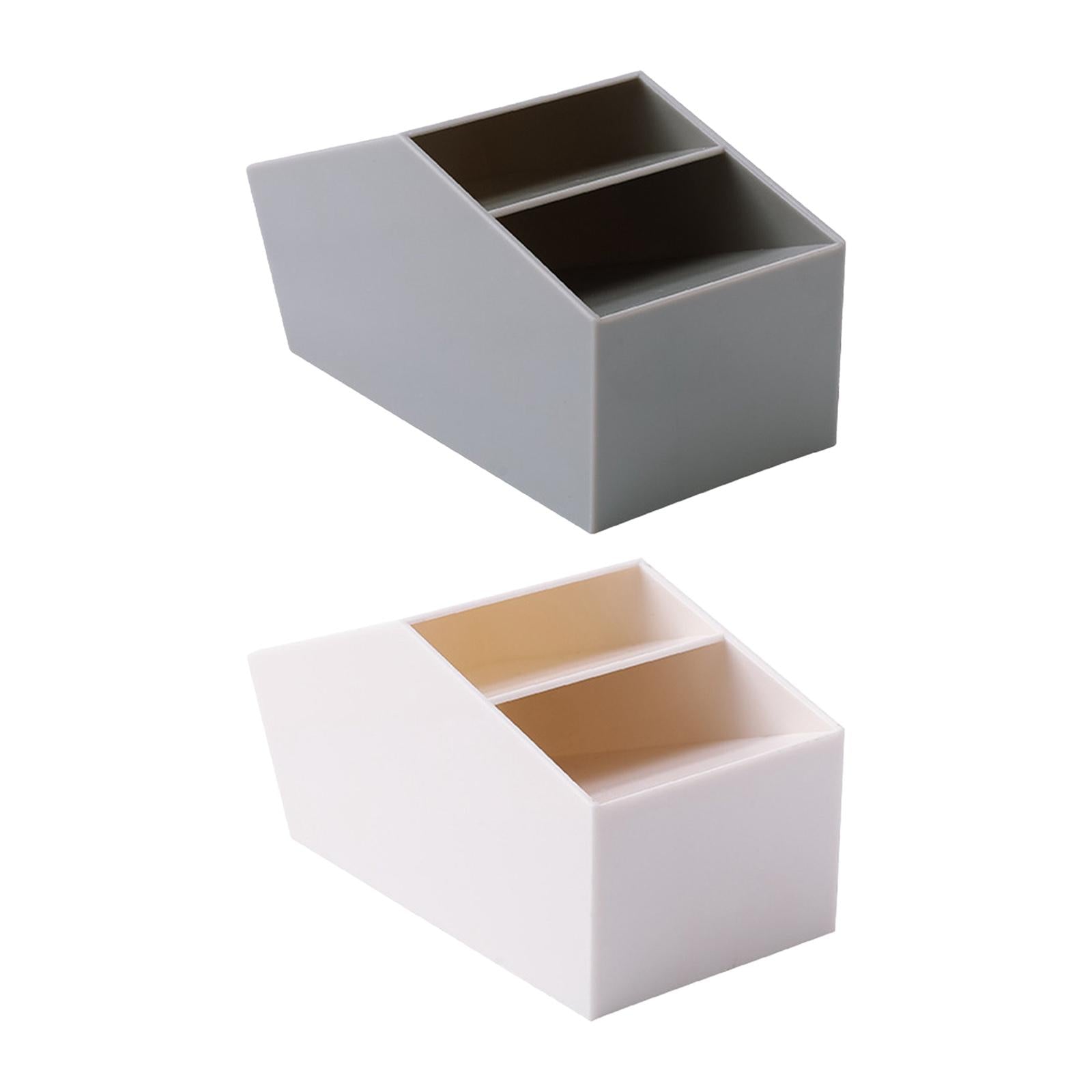Pen Holder Brush Holders Durable Decorative 2 Compartments for Dorm Bedroom Grey