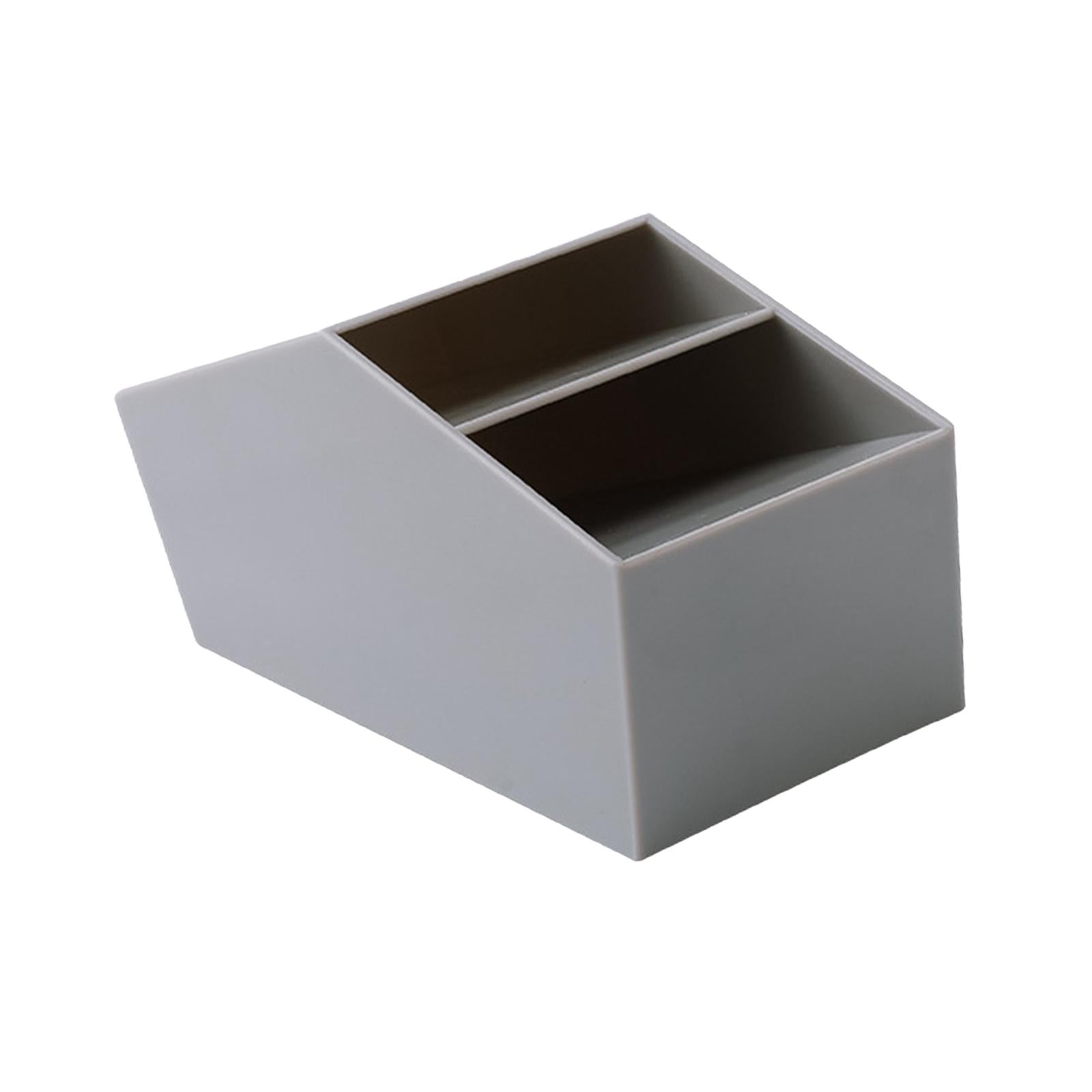 Pen Holder Brush Holders Durable Decorative 2 Compartments for Dorm Bedroom Grey