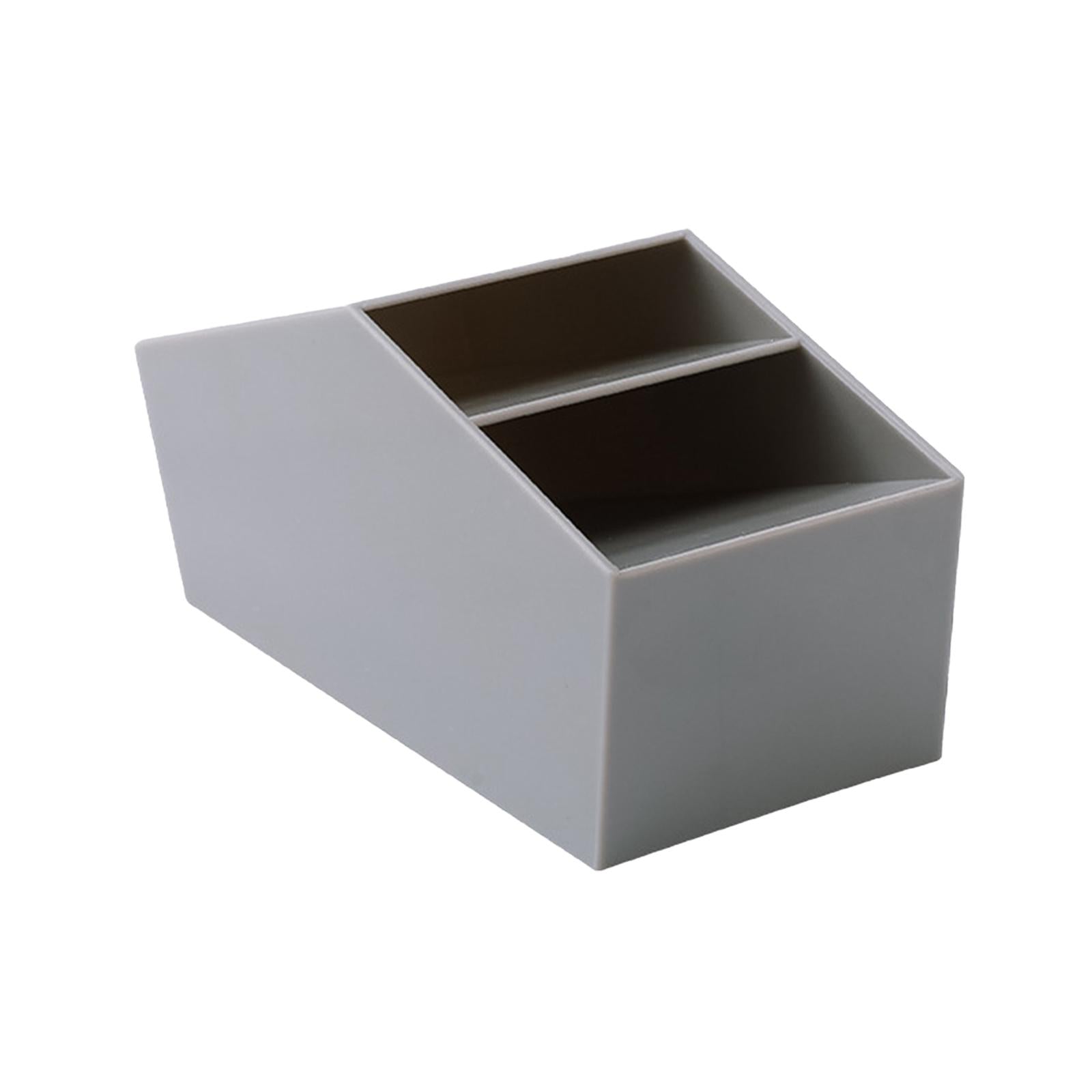 Pen Holder Brush Holders Durable Decorative 2 Compartments for Dorm Bedroom Grey