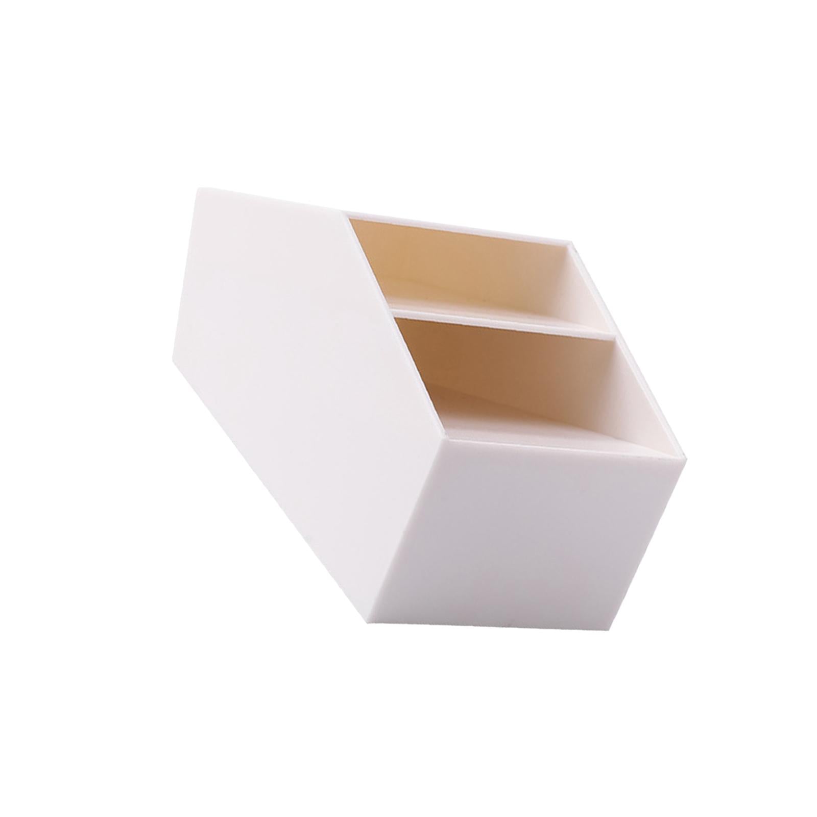 Pen Holder Brush Holders Durable Decorative 2 Compartments for Dorm Bedroom White
