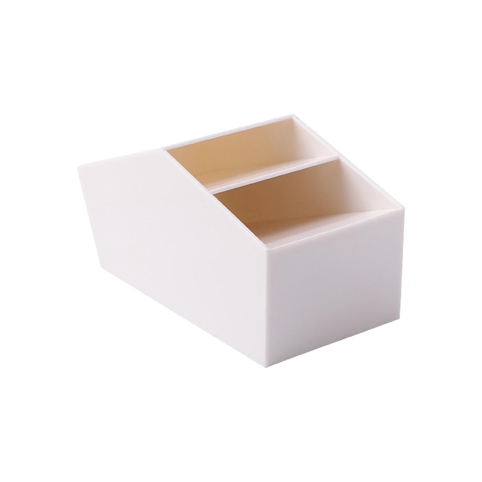 Pen Holder Brush Holders Durable Decorative 2 Compartments for Dorm Bedroom White
