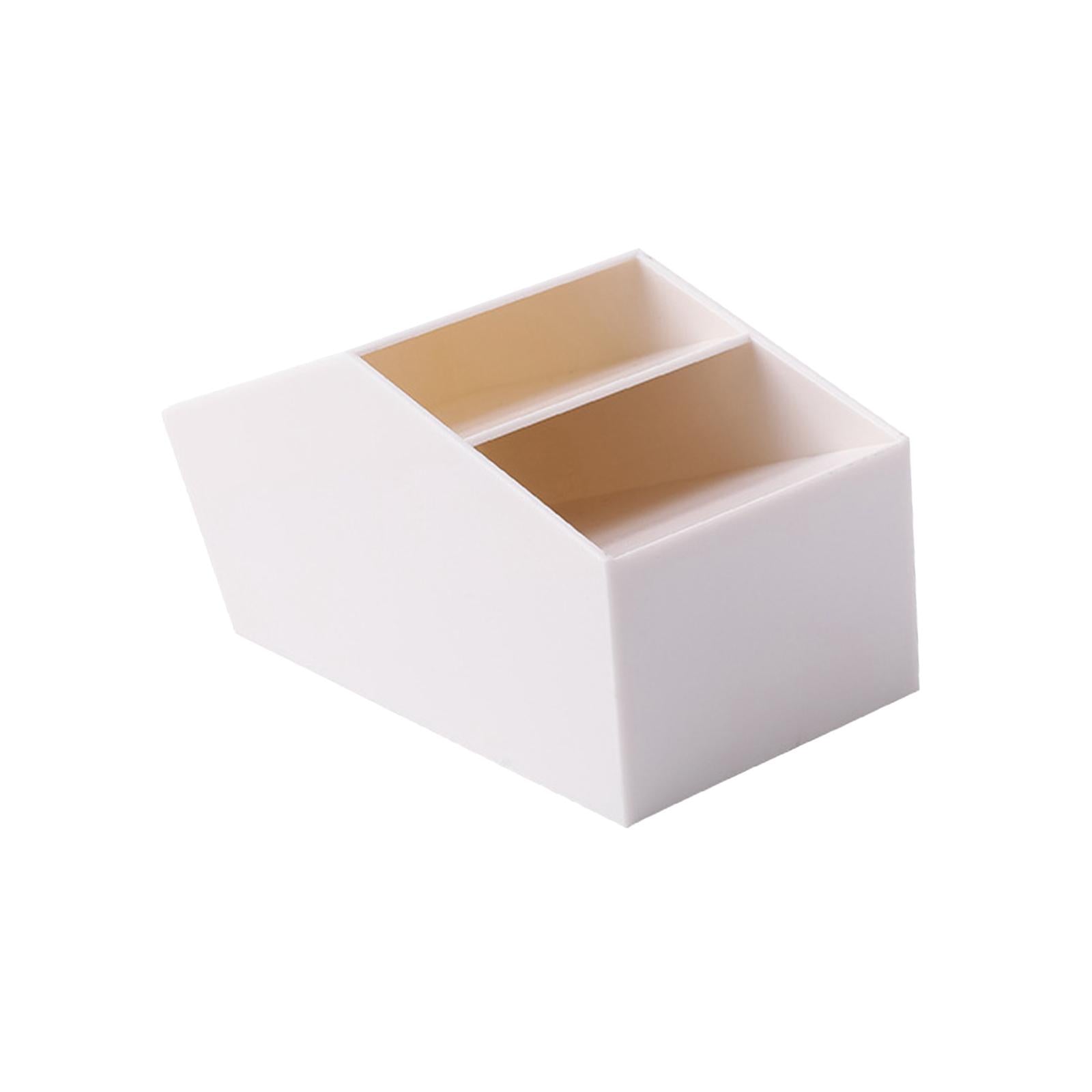 Pen Holder Brush Holders Durable Decorative 2 Compartments for Dorm Bedroom White