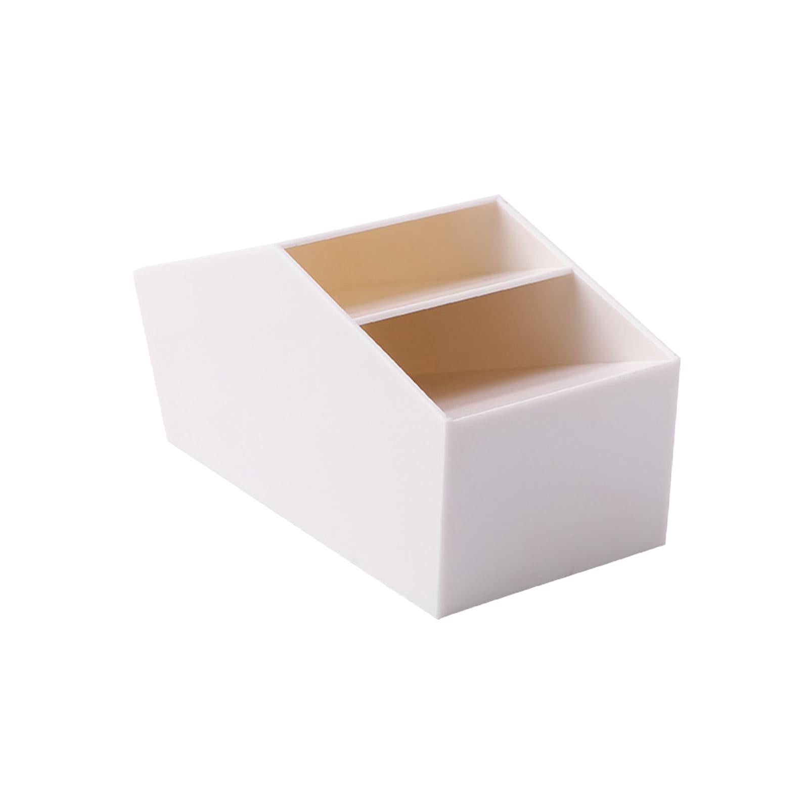 Pen Holder Brush Holders Durable Decorative 2 Compartments for Dorm Bedroom White