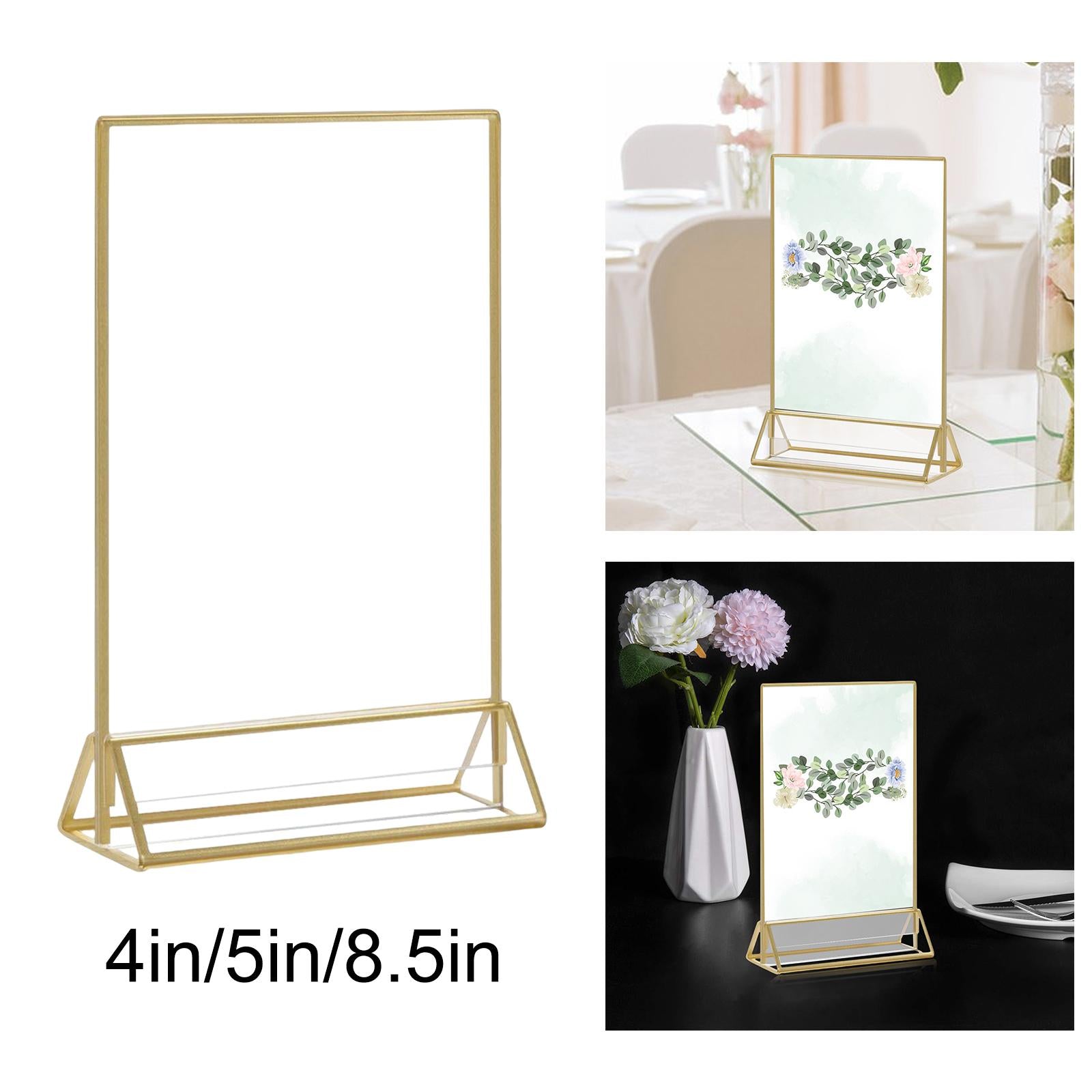 Acrylic Sign Holder Table Menu Display Stand for Desktop Restaurant Document 4x6inch