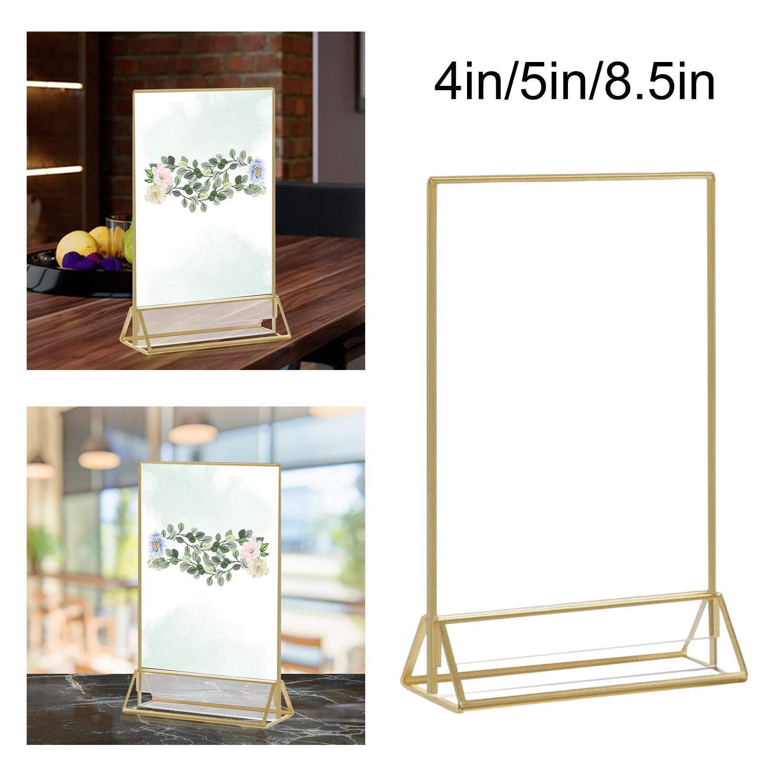 Acrylic Sign Holder Table Menu Display Stand for Desktop Restaurant Document 4x6inch