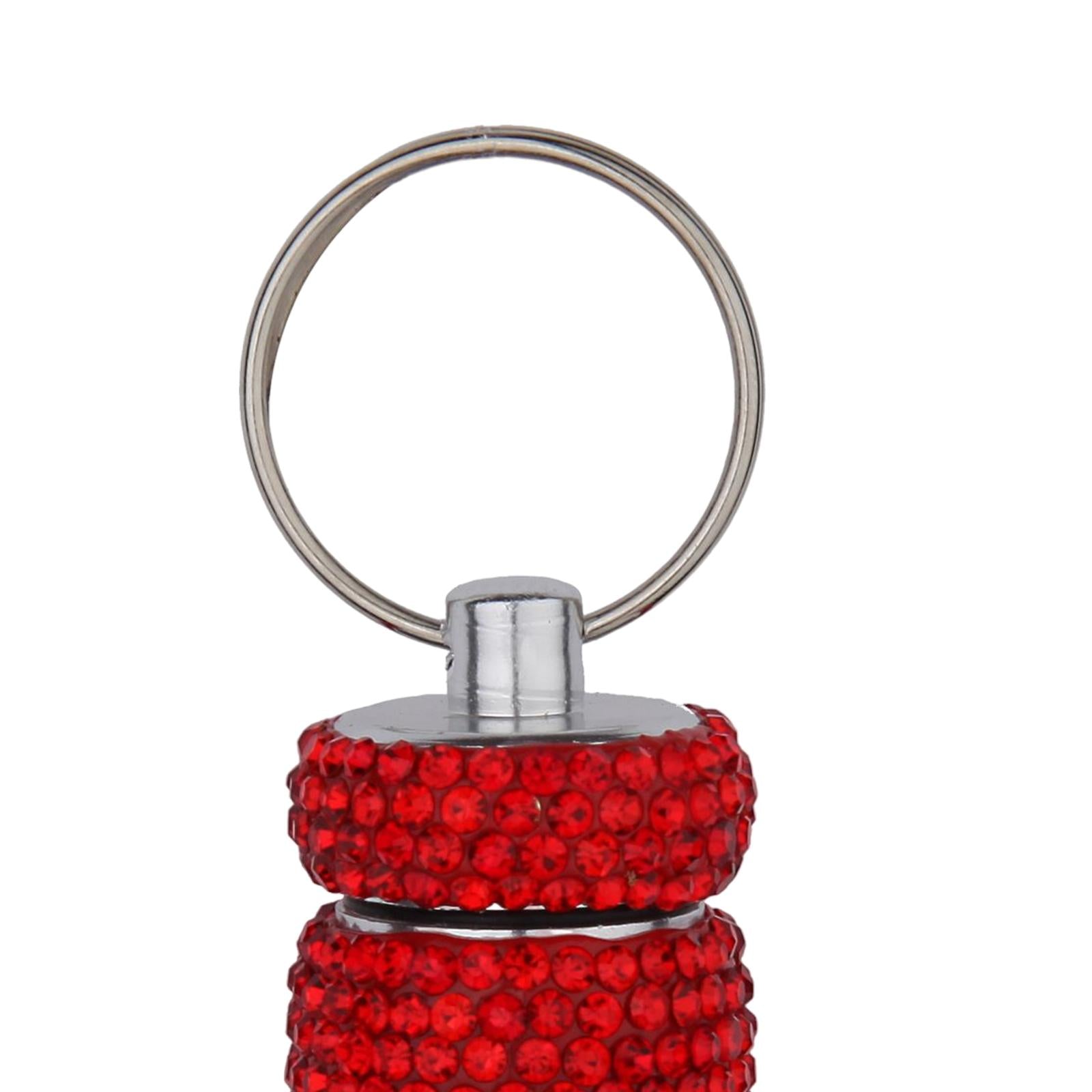 Pill Case Keychain Waterproof Bling Container Dispenser for Camping Hiking Red