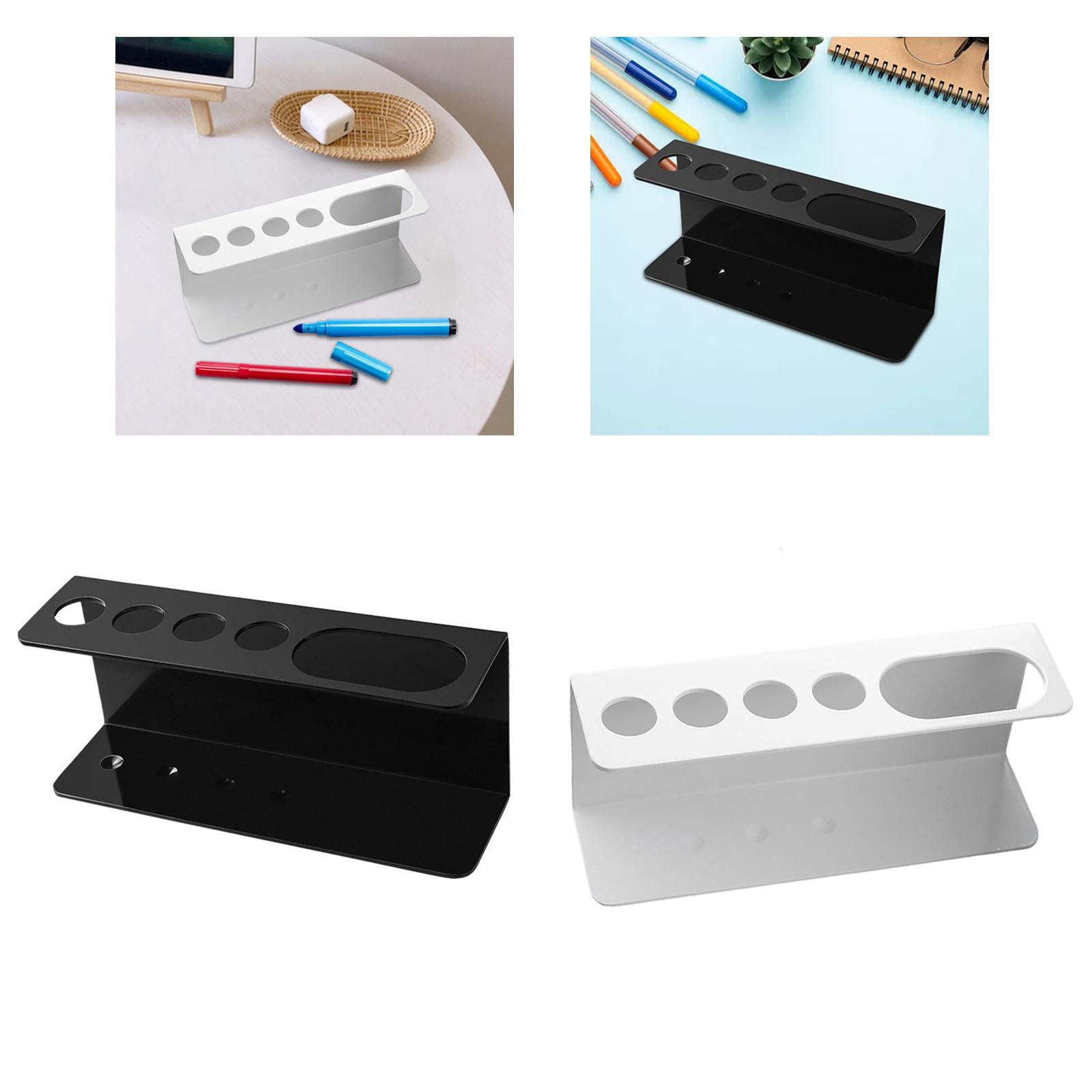Dry Erase Marker Holder Wall Mounted Accessories for Desktop Locker School Black