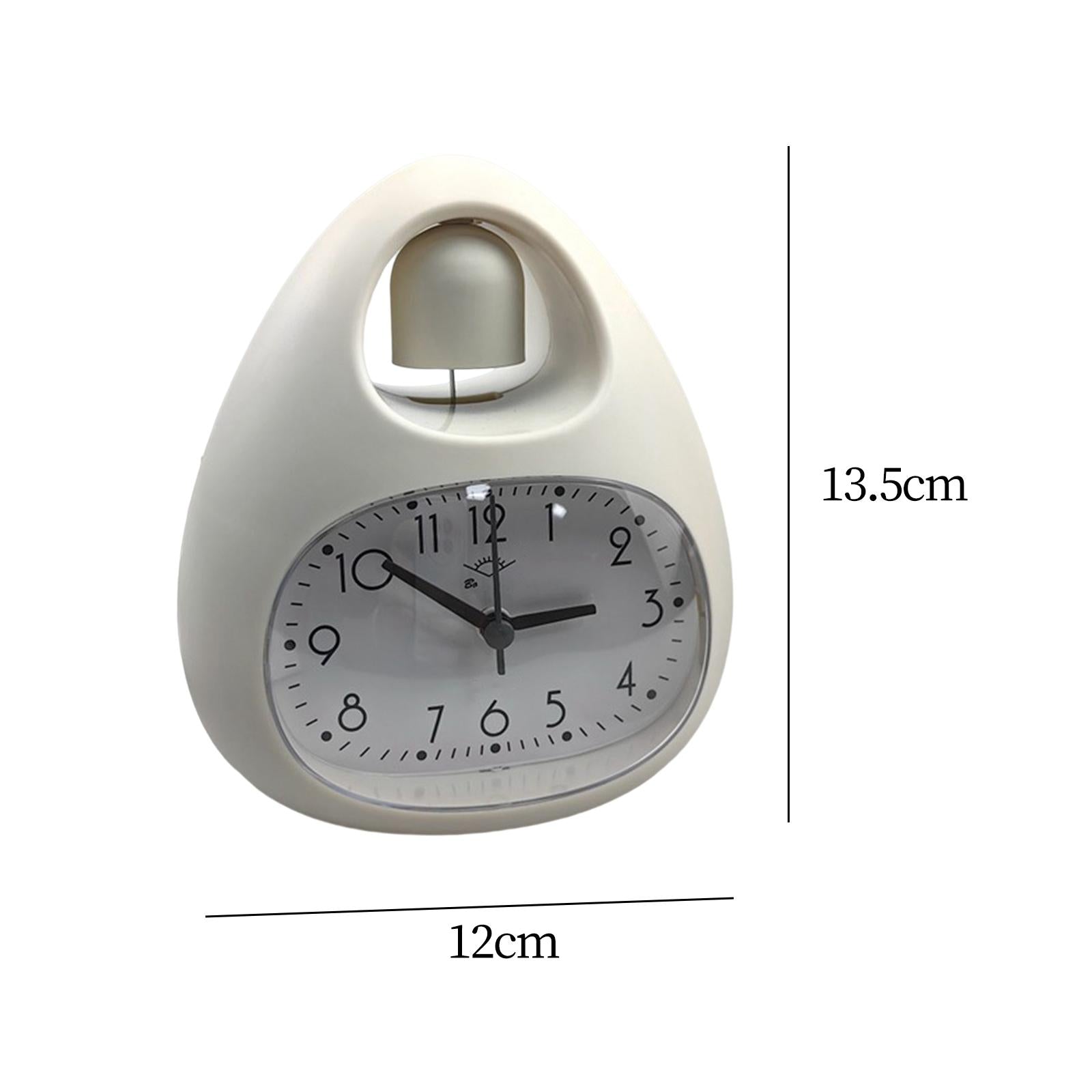 Creative Table Clock Egg Shaped with Nightlight Wake up for Home Decor White