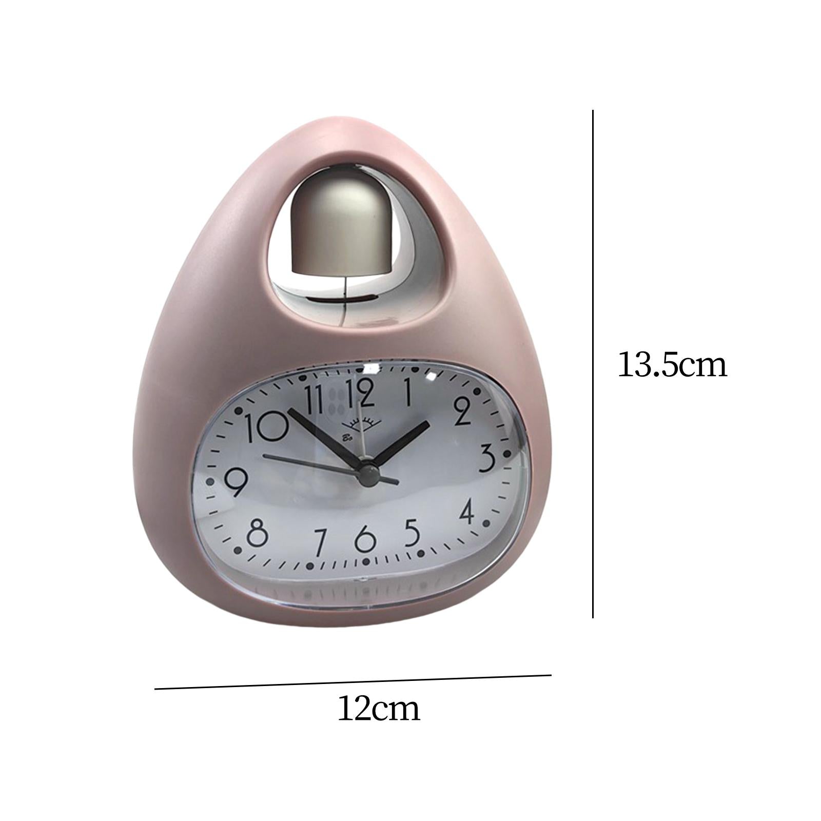 Creative Table Clock Egg Shaped with Nightlight Wake up for Home Decor PInk