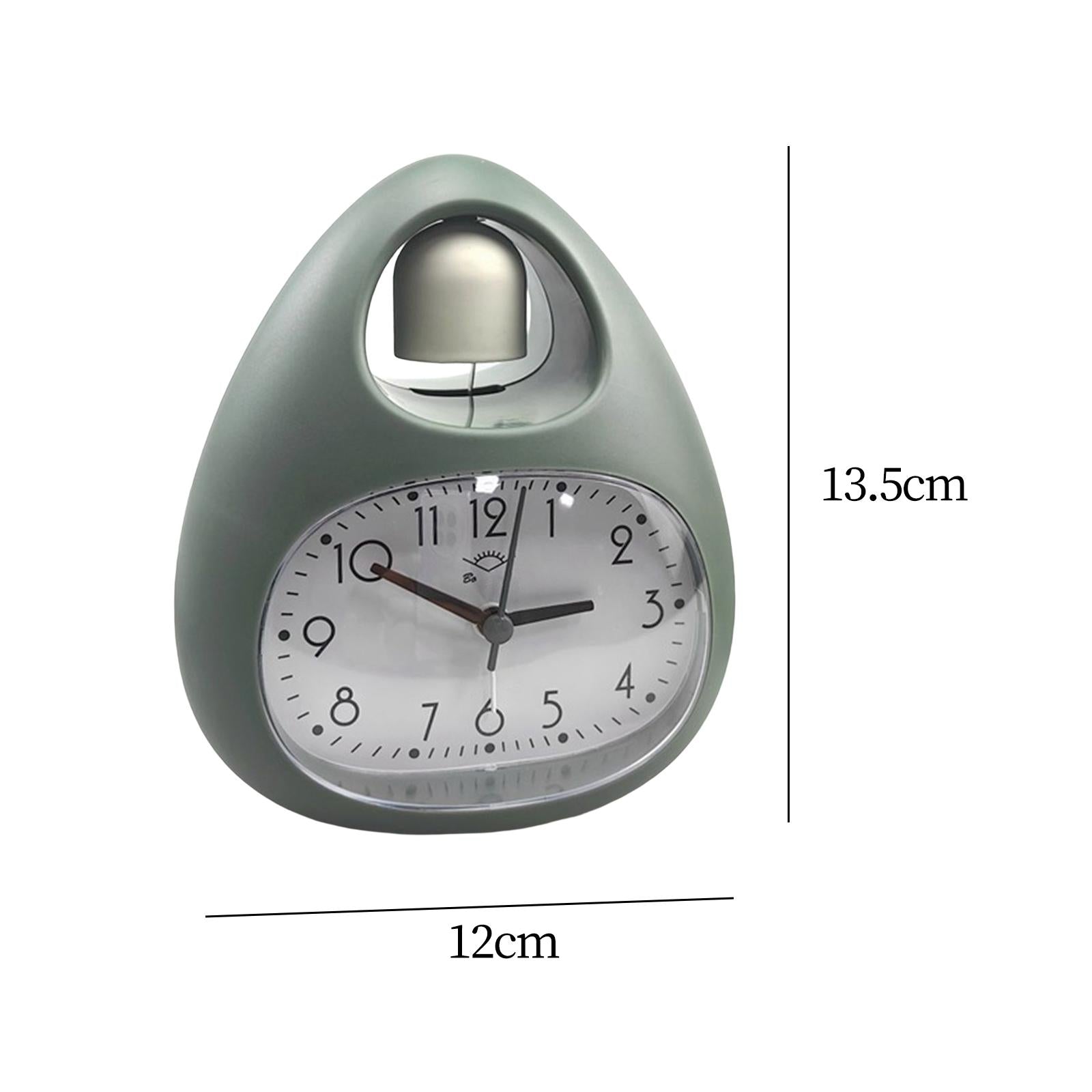 Creative Table Clock Egg Shaped with Nightlight Wake up for Home Decor Green