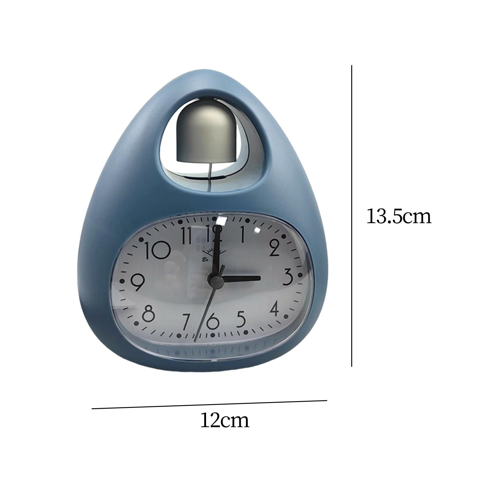 Creative Table Clock Egg Shaped with Nightlight Wake up for Home Decor Blue