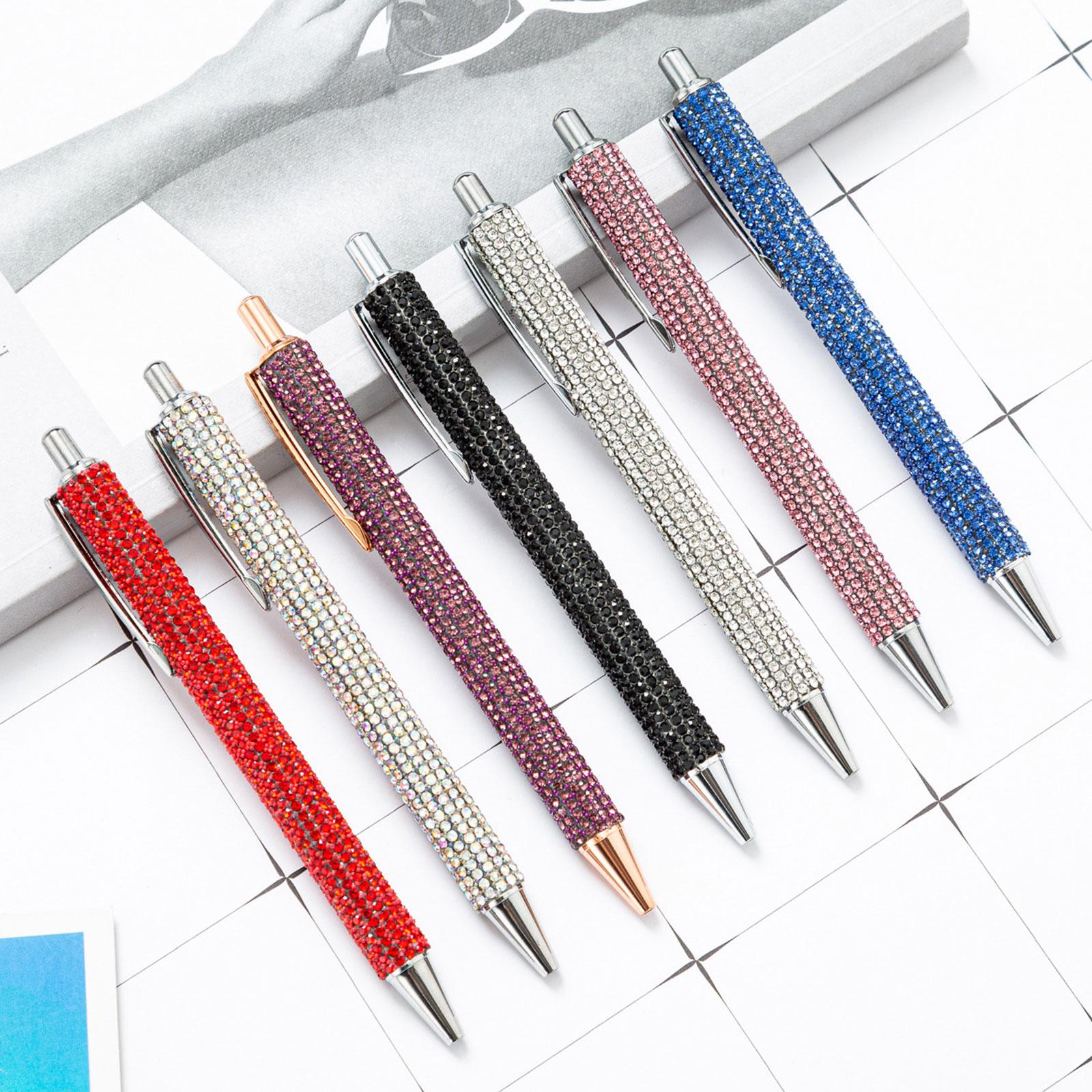 3x Retractable Gel Ink Pens Writing Smoothly Press Pen for Exam Adults Draw Rose Gold