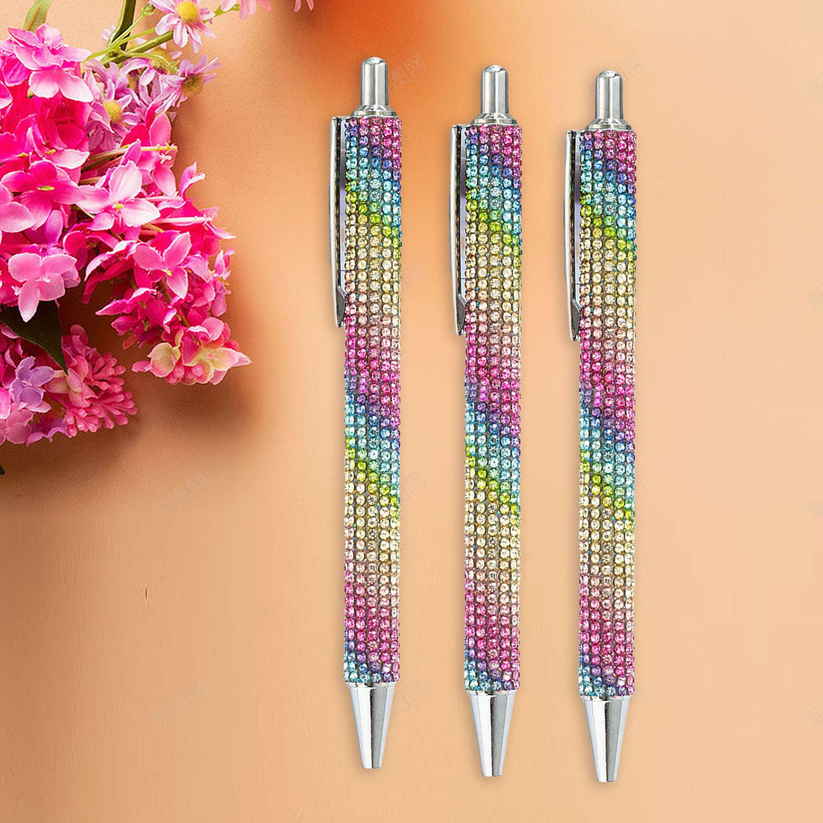 3x Retractable Gel Ink Pens Writing Smoothly Press Pen for Exam Adults Draw Colorful