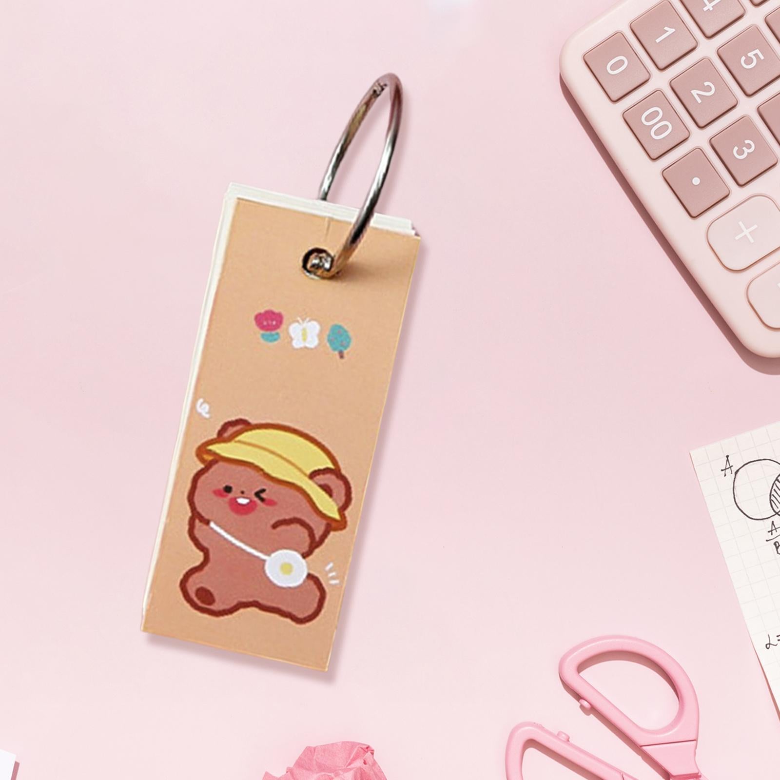 Blank Index Note Cards Bookmark Memo Scratch Pads for Learning Notes Taking Bear
