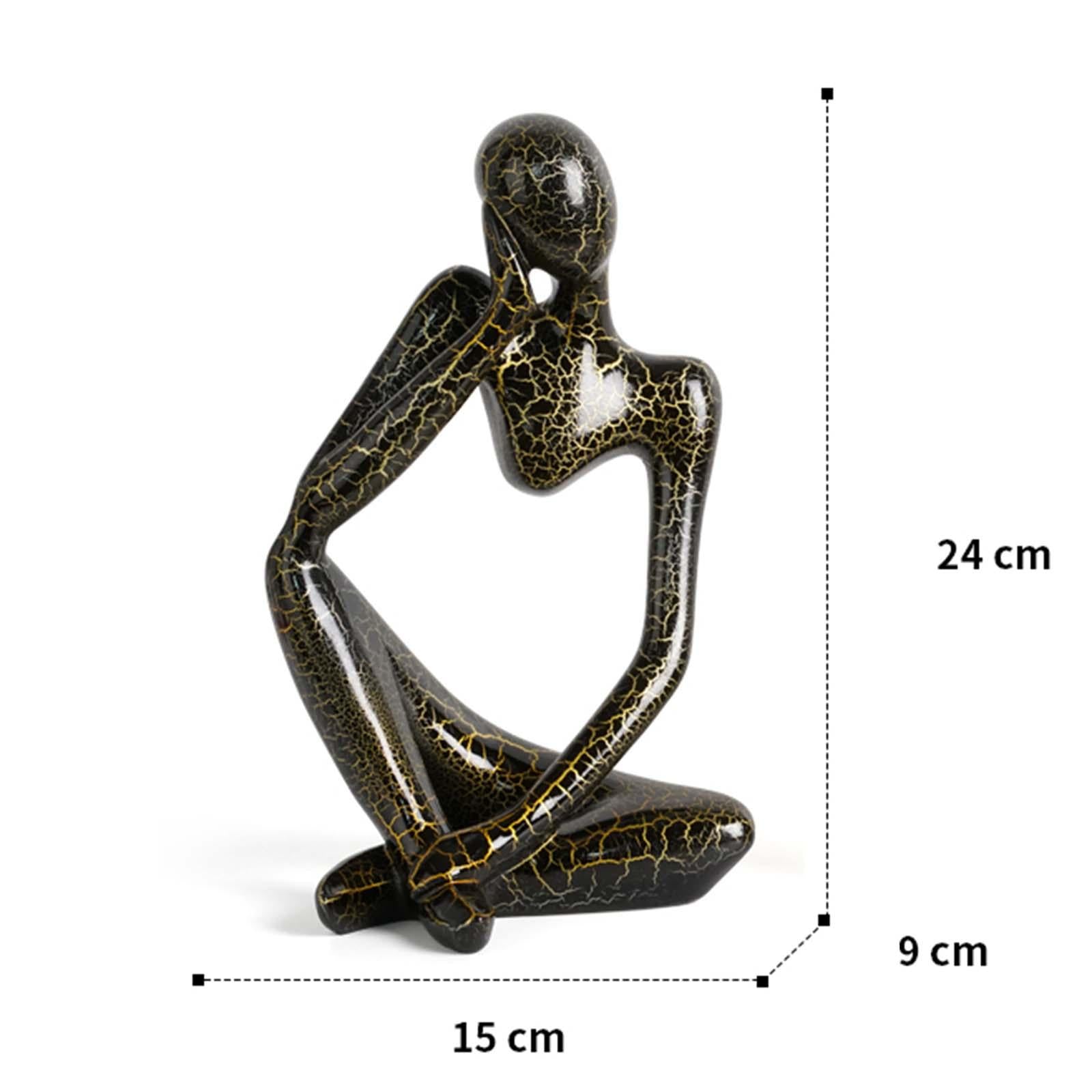 Modern Abstract Thinker Statue Collectible for Home Living Room Decoration Black Left L