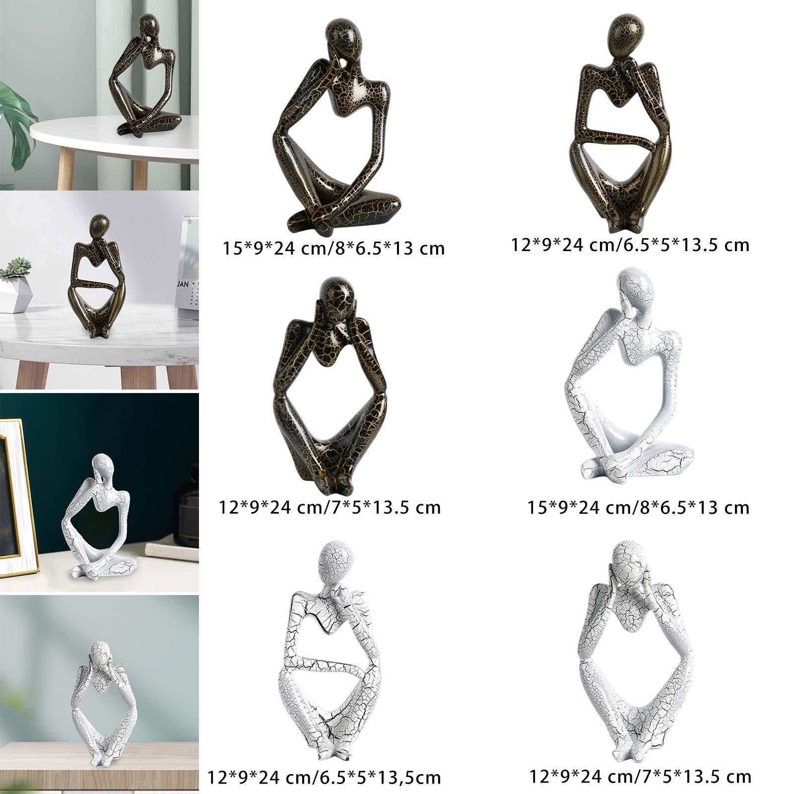 Modern Abstract Thinker Statue Collectible for Home Living Room Decoration Black Left L