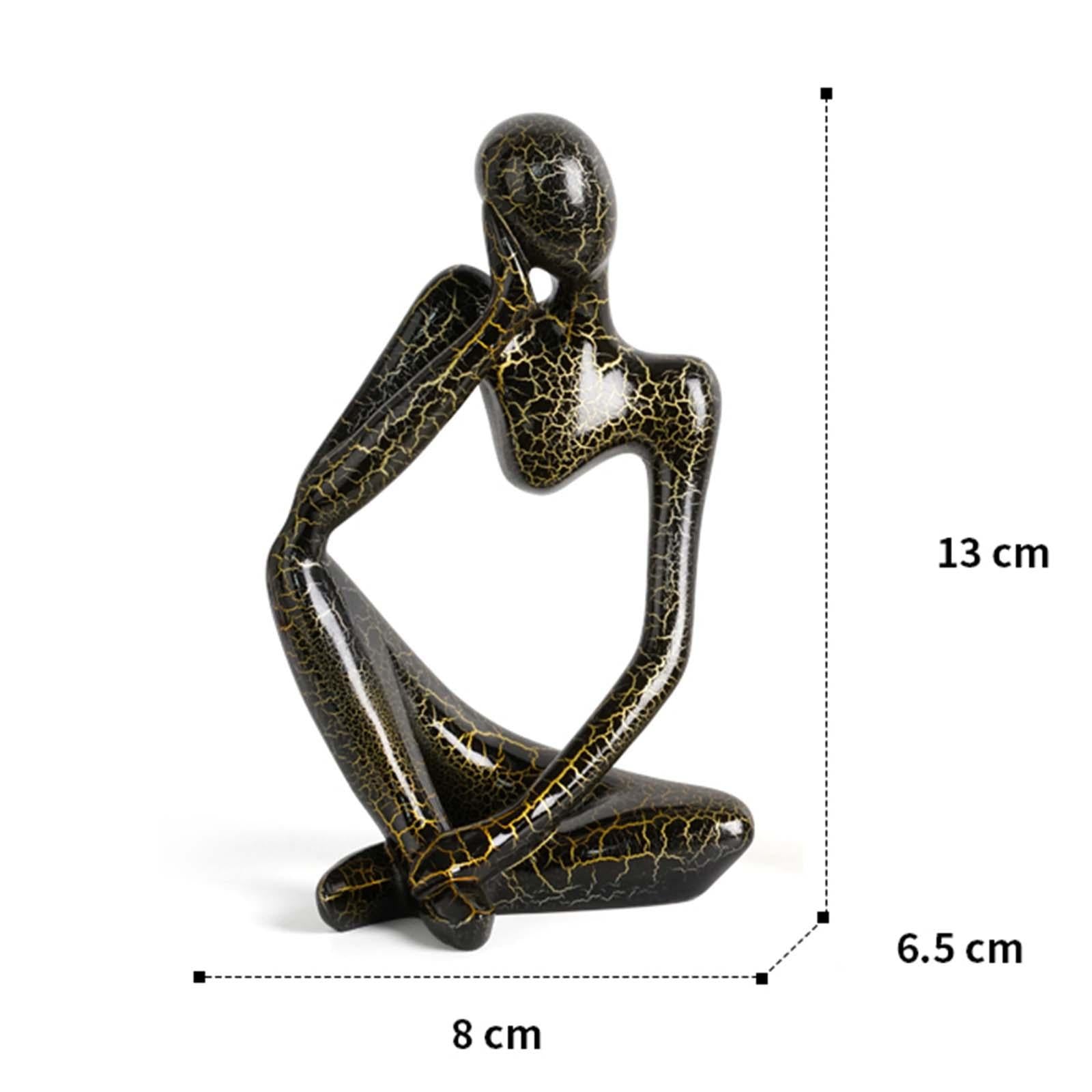 Modern Abstract Thinker Statue Collectible for Home Living Room Decoration Black Left S