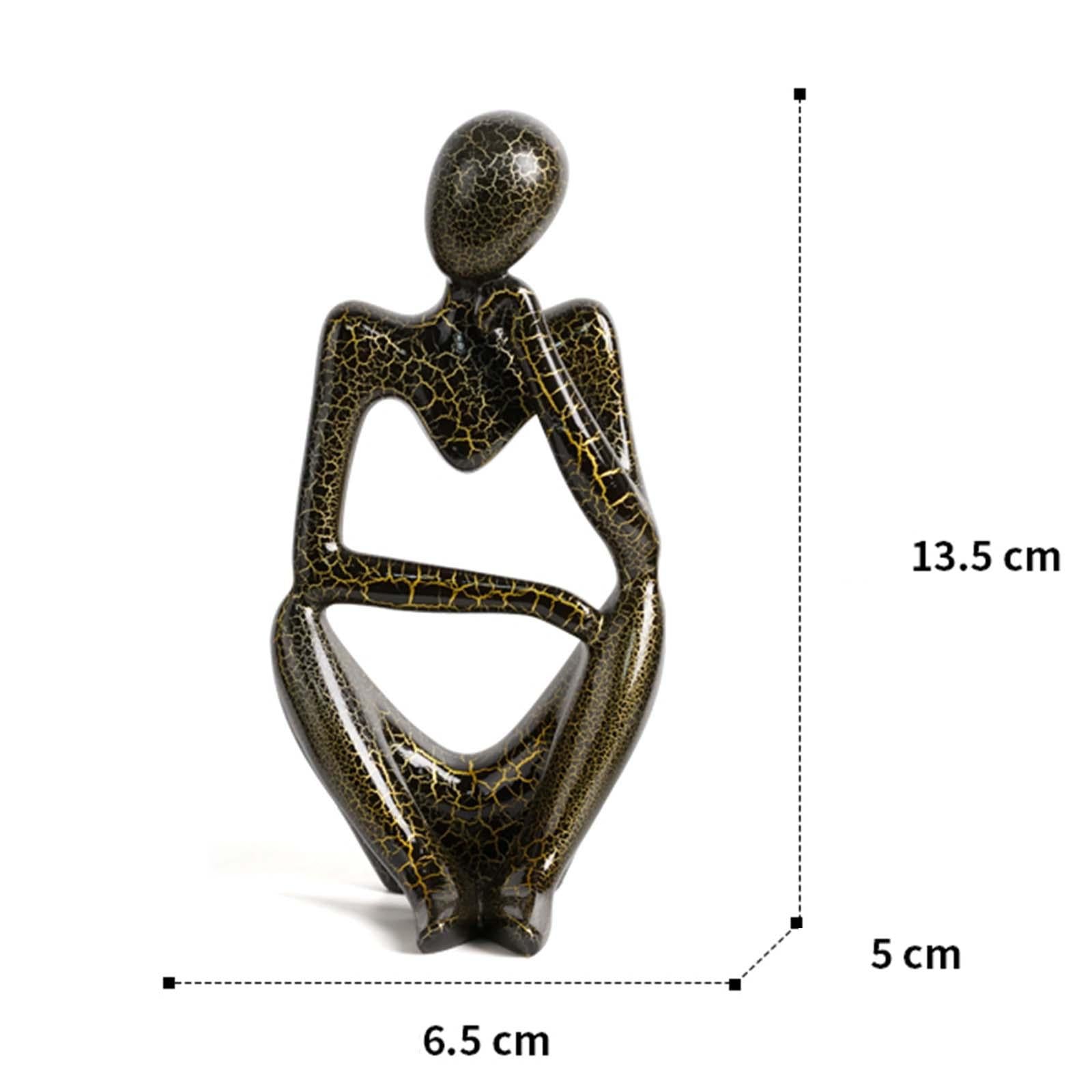 Modern Abstract Thinker Statue Collectible for Home Living Room Decoration Right Black S