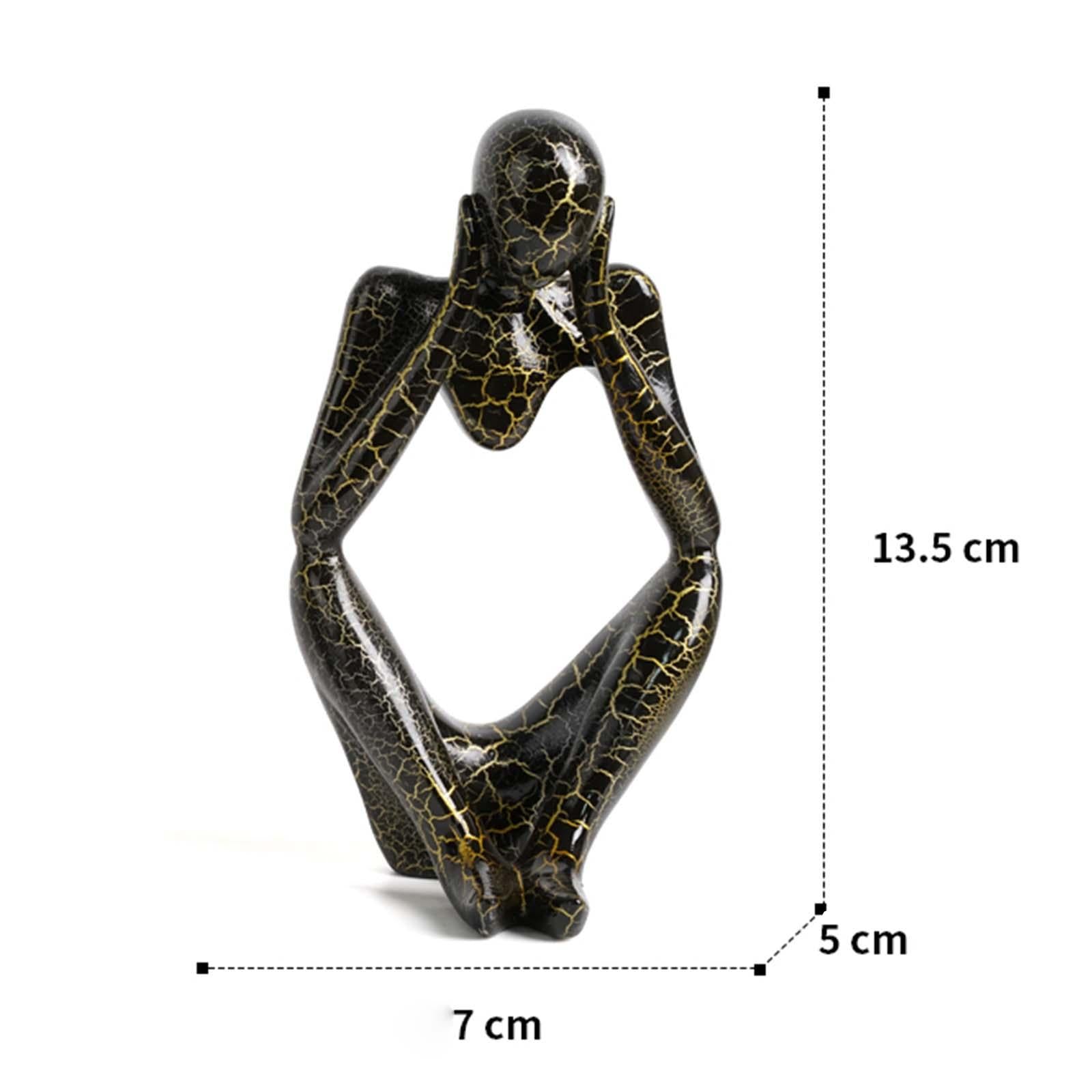 Modern Abstract Thinker Statue Collectible for Home Living Room Decoration Black S