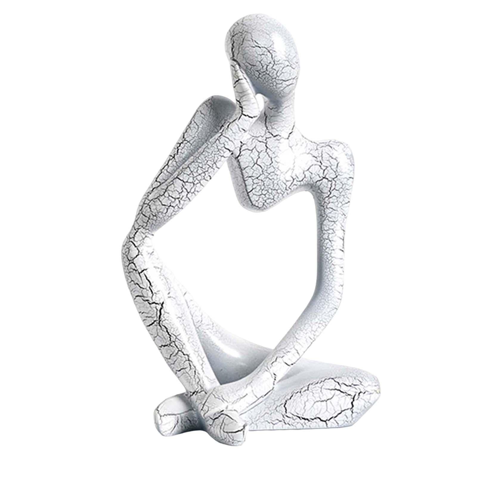 Modern Abstract Thinker Statue Collectible for Home Living Room Decoration White Left S
