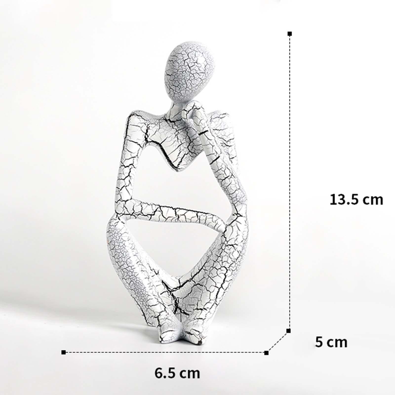 Modern Abstract Thinker Statue Collectible for Home Living Room Decoration White Right S