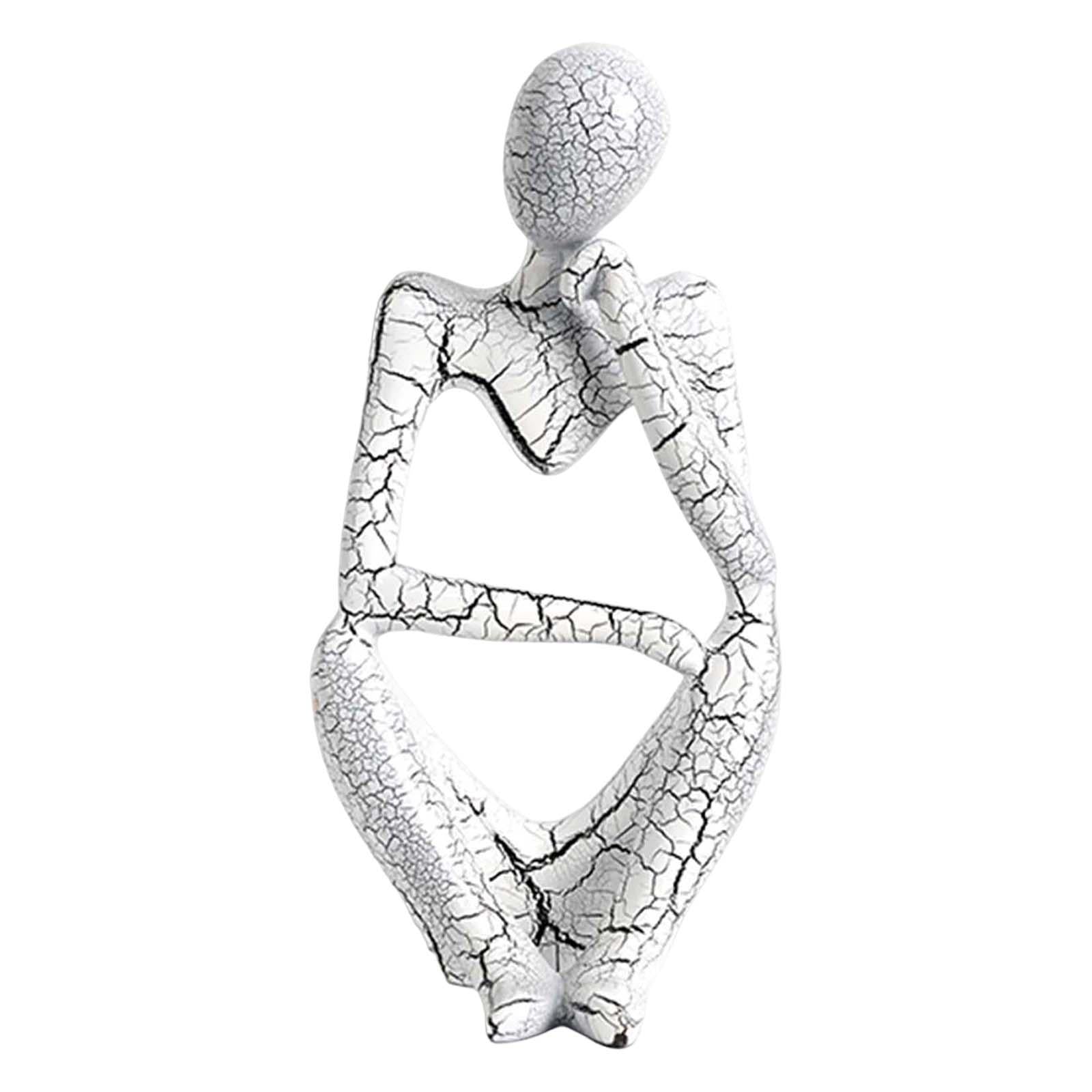 Modern Abstract Thinker Statue Collectible for Home Living Room Decoration White Right S