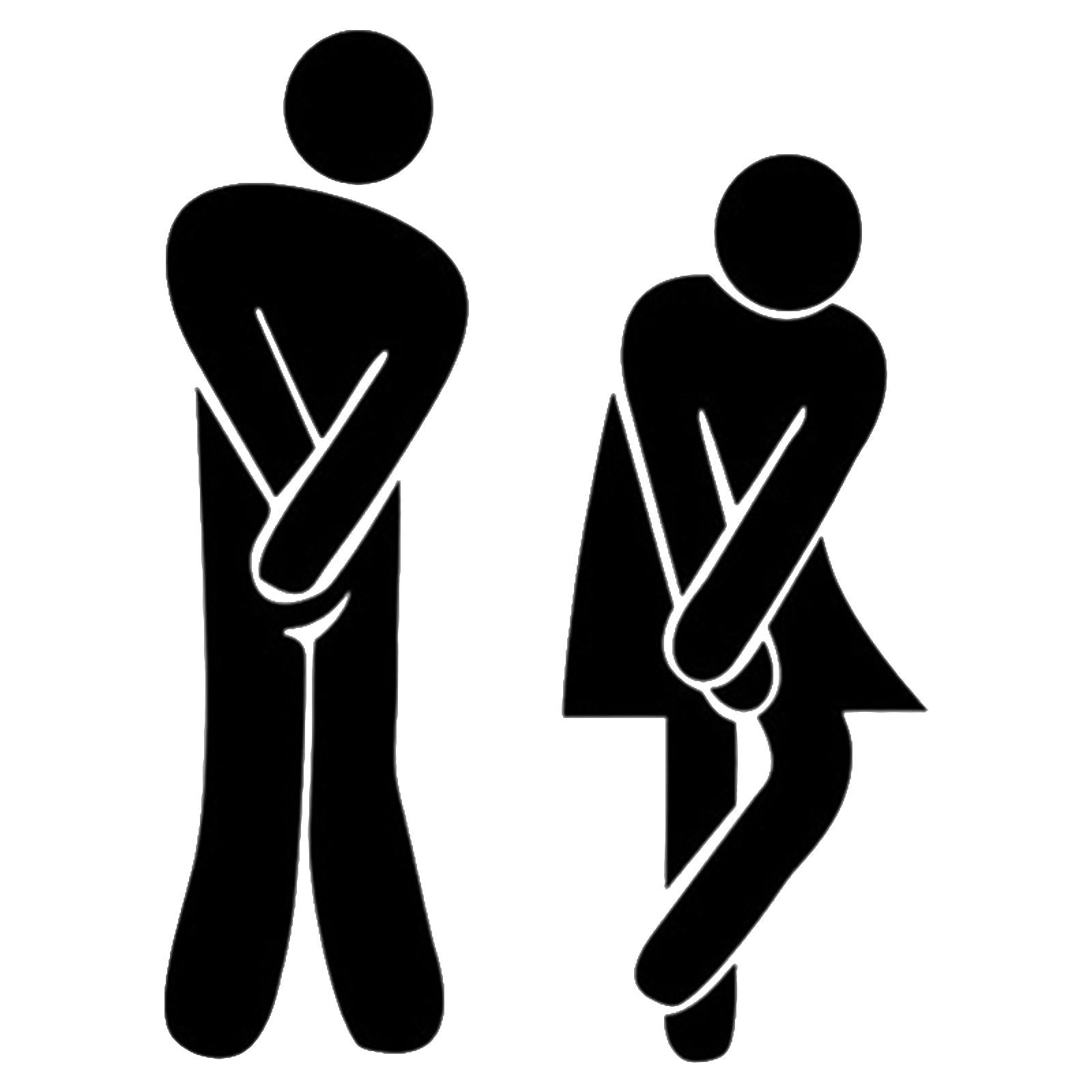 Men's & Women's Restroom Signs 1Pair Symbols for Bar Commercial Business Black
