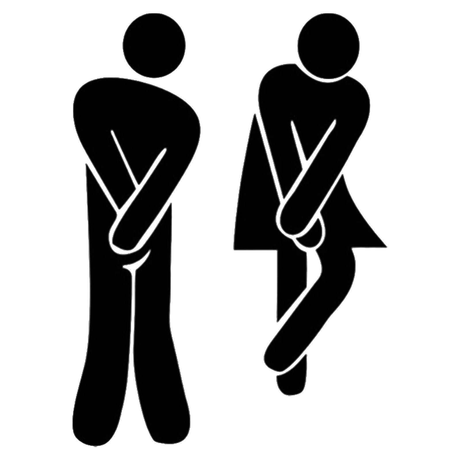Men's & Women's Restroom Signs 1Pair Symbols for Bar Commercial Business Black