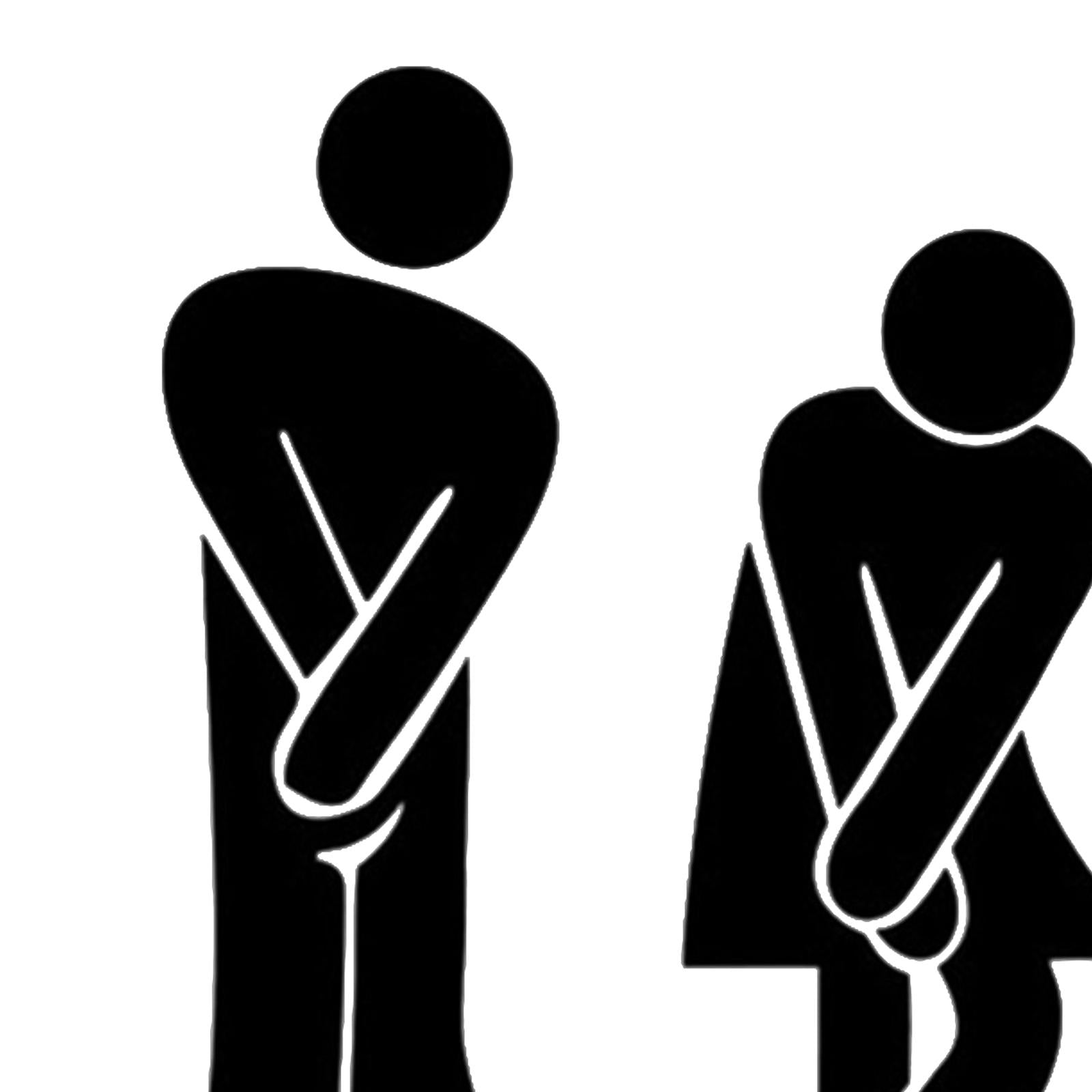 Men's & Women's Restroom Signs 1Pair Symbols for Bar Commercial Business Black